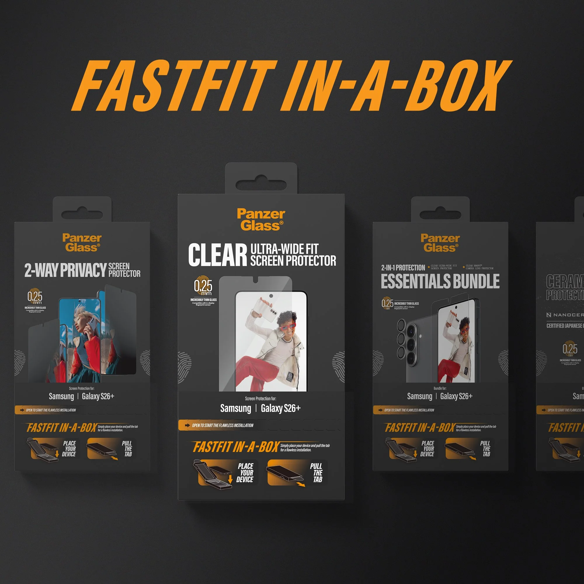PanzerGlassÂź Ceramic Screen Protector Samsung Galaxy S26+ | Ultra-Wide Fit w. FASTFIT IN-A-BOX - Image 12