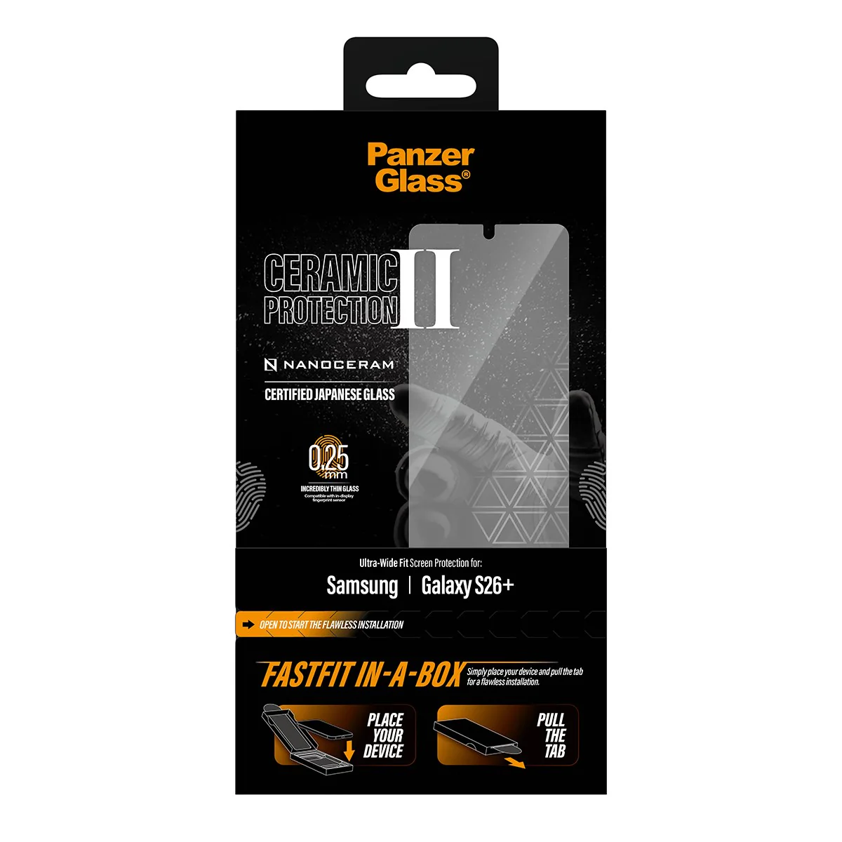 PanzerGlassÂź Ceramic Screen Protector Samsung Galaxy S26+ | Ultra-Wide Fit w. FASTFIT IN-A-BOX - Image 3