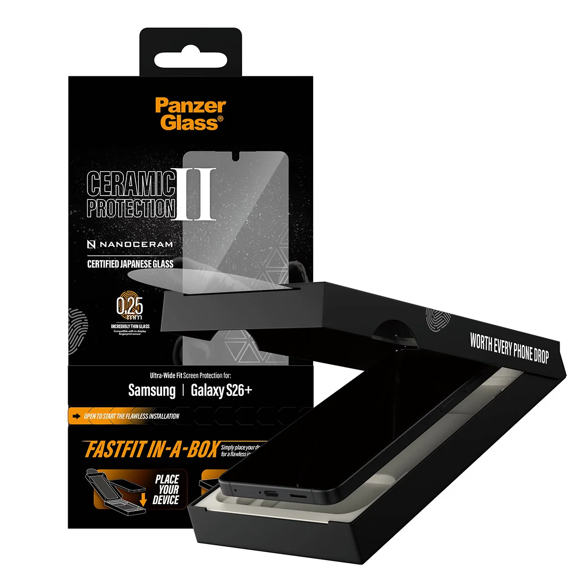 PanzerGlassÂź Ceramic Screen Protector Samsung Galaxy S26+ | Ultra-Wide Fit w. FASTFIT IN-A-BOX - Image 5