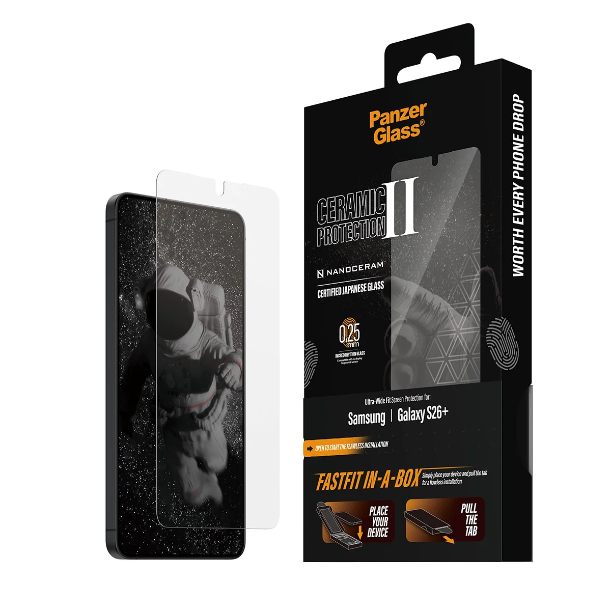 PanzerGlassÂź Ceramic Screen Protector Samsung Galaxy S26+ | Ultra-Wide Fit w. FASTFIT IN-A-BOX - Image 6