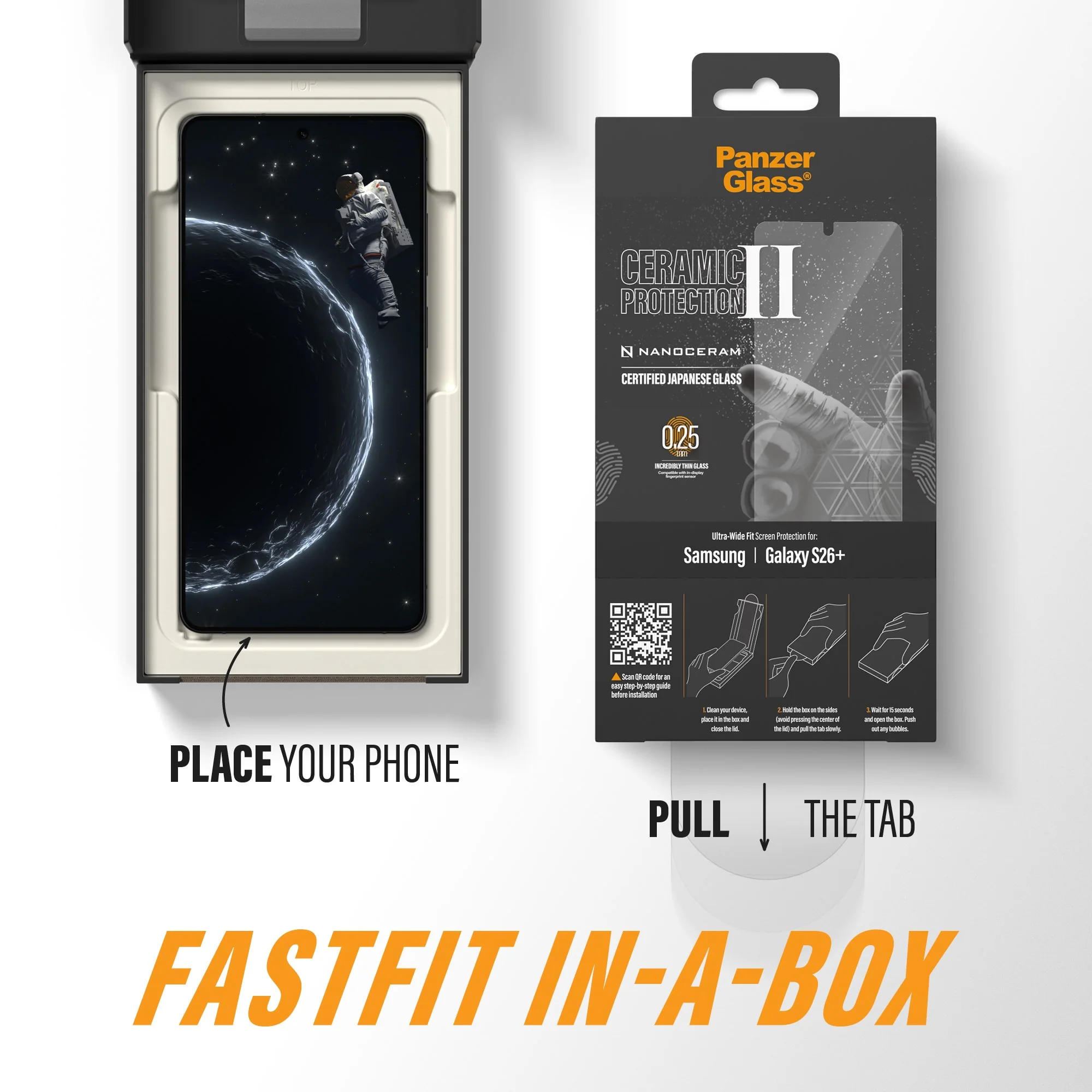 PanzerGlassÂź Ceramic Screen Protector Samsung Galaxy S26+ | Ultra-Wide Fit w. FASTFIT IN-A-BOX - Image 8