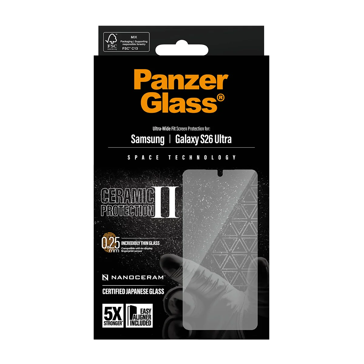 PanzerGlassÂź Ceramic Screen Protector Samsung Galaxy S26 Ultra | Ultra-Wide Fit w. EasyAligner - Image 3