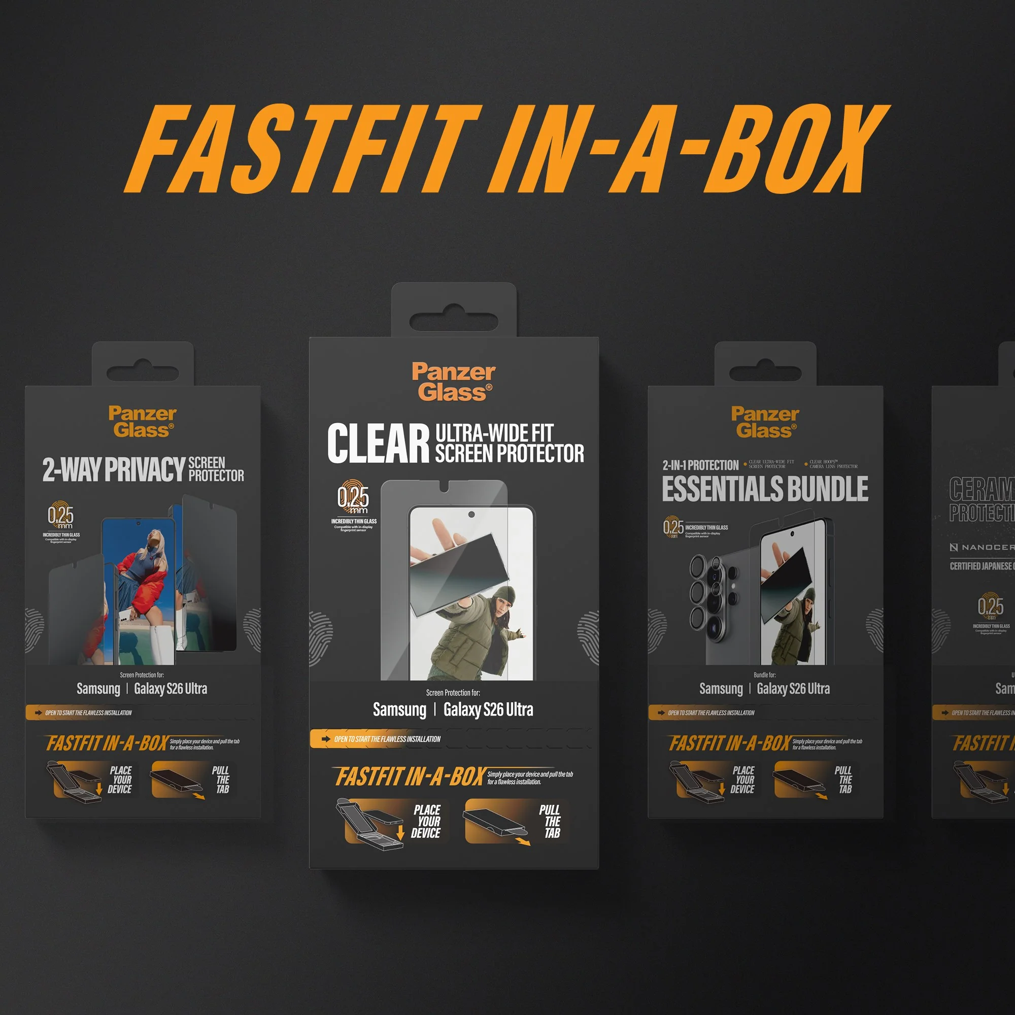 PanzerGlassÂź Ceramic Screen Protector Samsung Galaxy S26 Ultra | Ultra-Wide Fit w. FASTFIT IN-A-BOX - Image 12