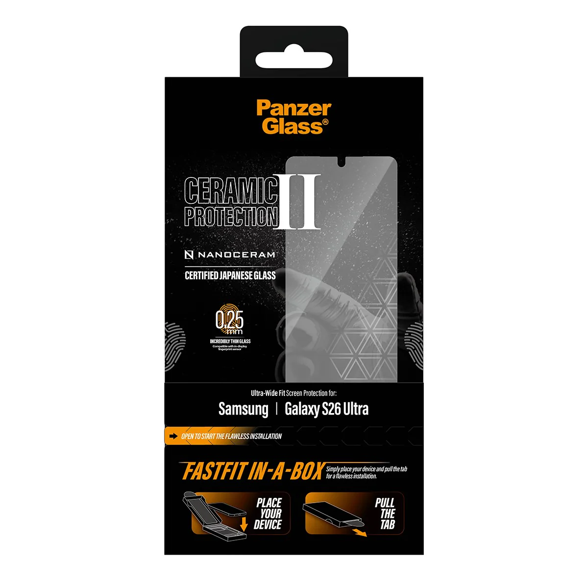 PanzerGlassÂź Ceramic Screen Protector Samsung Galaxy S26 Ultra | Ultra-Wide Fit w. FASTFIT IN-A-BOX - Image 3