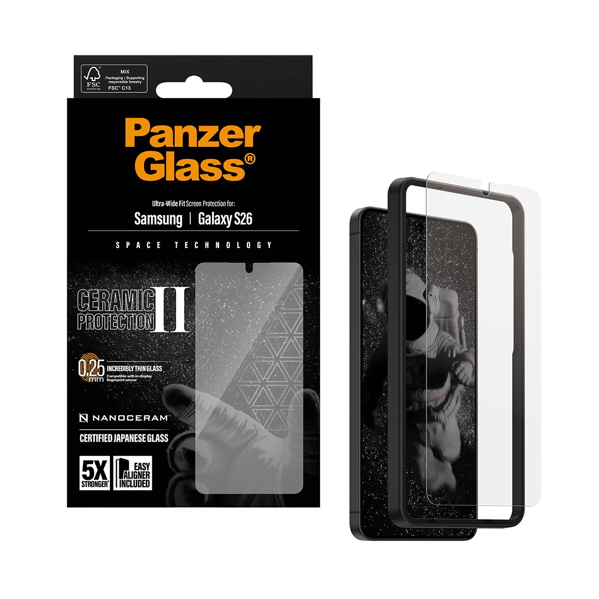 PanzerGlassÂź Ceramic Screen Protector Samsung Galaxy S26 | Ultra-Wide Fit w. EasyAligner - Image 5