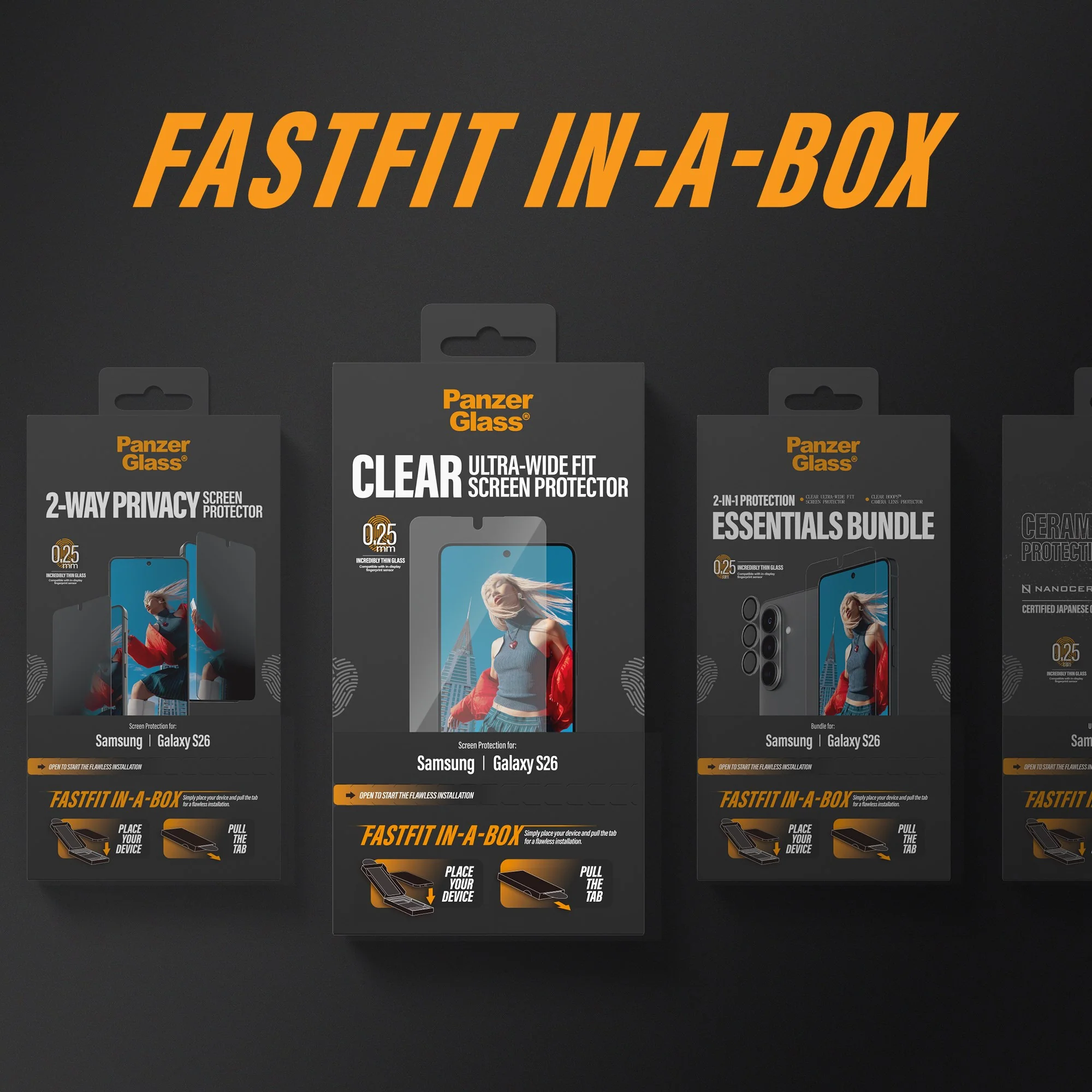 PanzerGlass® Ceramic Screen Protector Samsung Galaxy S26 | Ultra-Wide Fit w. FASTFIT IN-A-BOX - Image 13