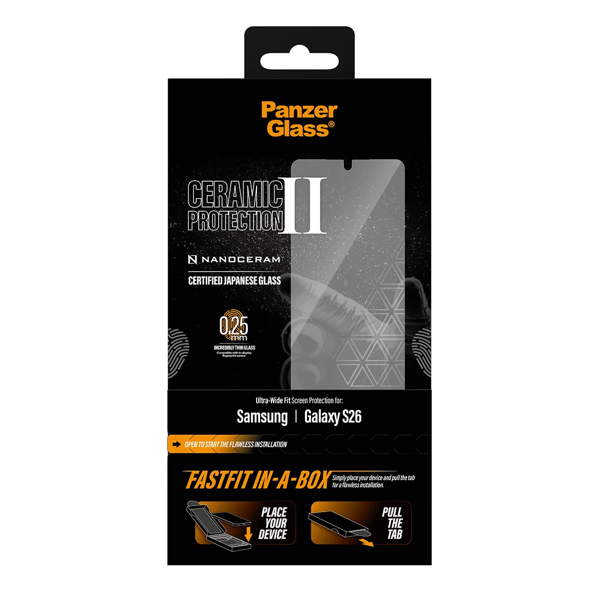 PanzerGlass® Ceramic Screen Protector Samsung Galaxy S26 | Ultra-Wide Fit w. FASTFIT IN-A-BOX - Image 3
