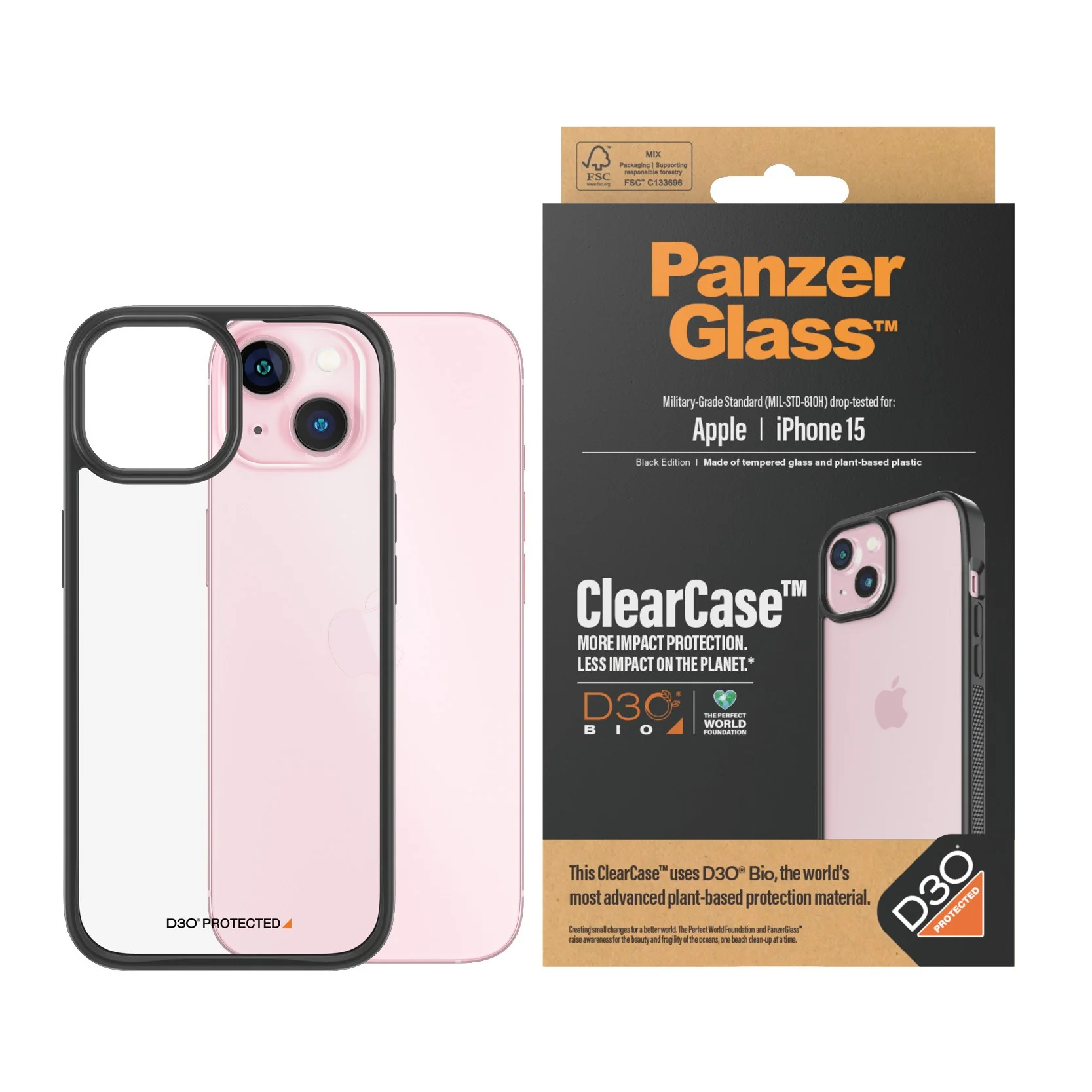 PanzerGlass® ClearCase Transparent & D3O® iPhone 15 - Image 2