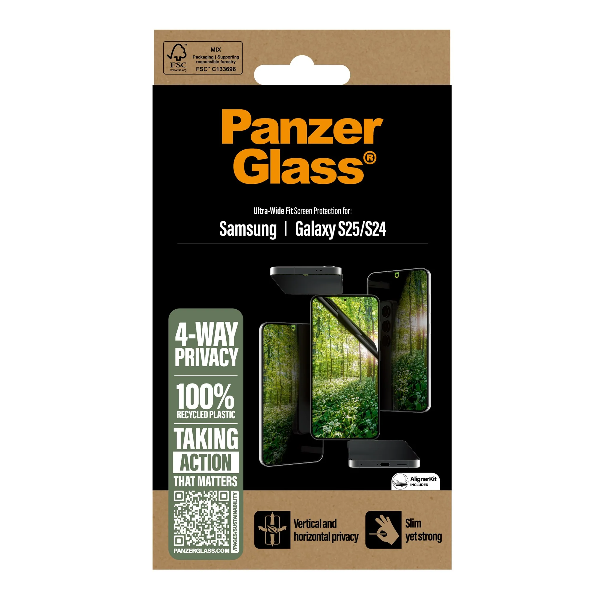 PanzerGlassÂź ECO MATRIX 4-Way Privacy Screen Protector Samsung Galaxy S25 | S24 | Ultra-Wide Fit - Image 3