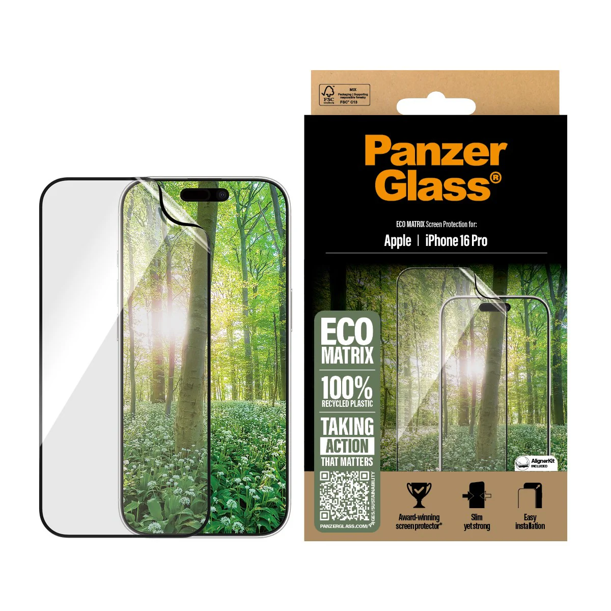 PanzerGlass® ECO MATRIX Screen Protector iPhone 16 Pro | Ultra-Wide Fit - Image 2