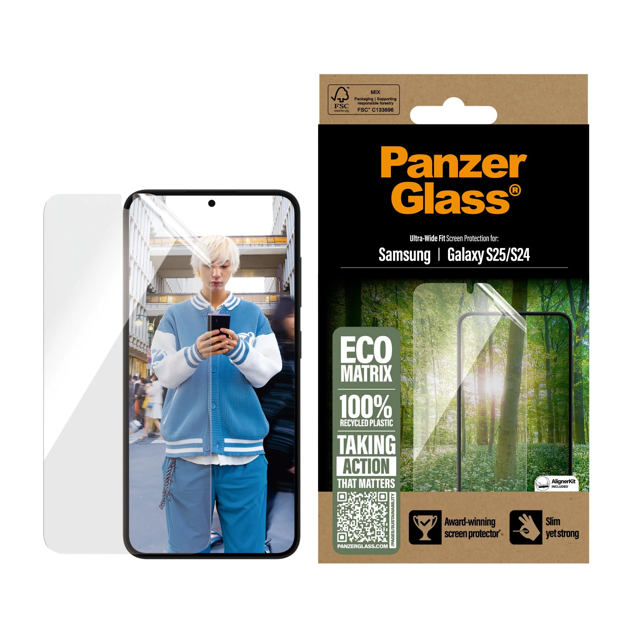 PanzerGlass® ECO MATRIX Screen Protector Samsung Galaxy S25 | S24 | Ultra-Wide Fit - Image 2