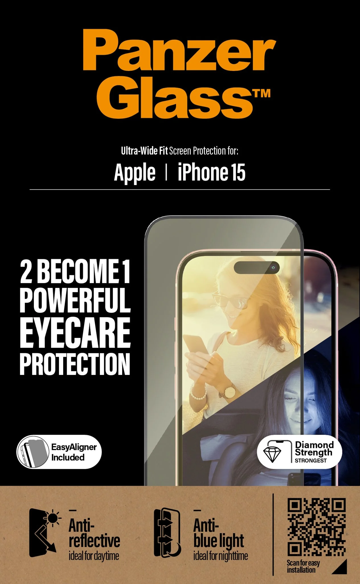 PanzerGlass® EyeCARE™ Screen Protection iPhone 15 | Ultra-Wide Fit w. EasyAligner - Image 5