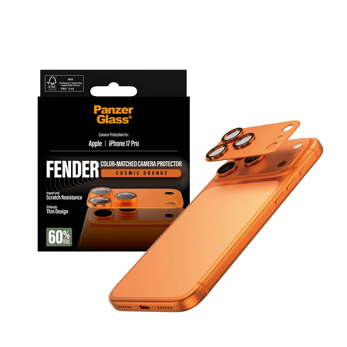 PanzerGlass® Fender Camera Protector Cosmic Orange iPhone 17 Pro - Image 5