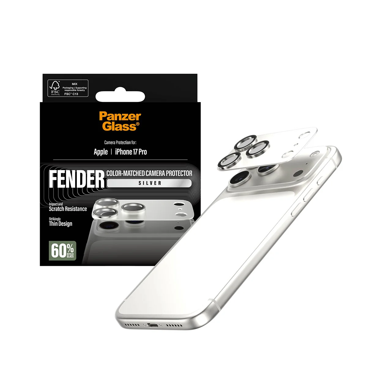 PanzerGlass® Fender Camera Protector Silver iPhone 17 Pro - Image 5