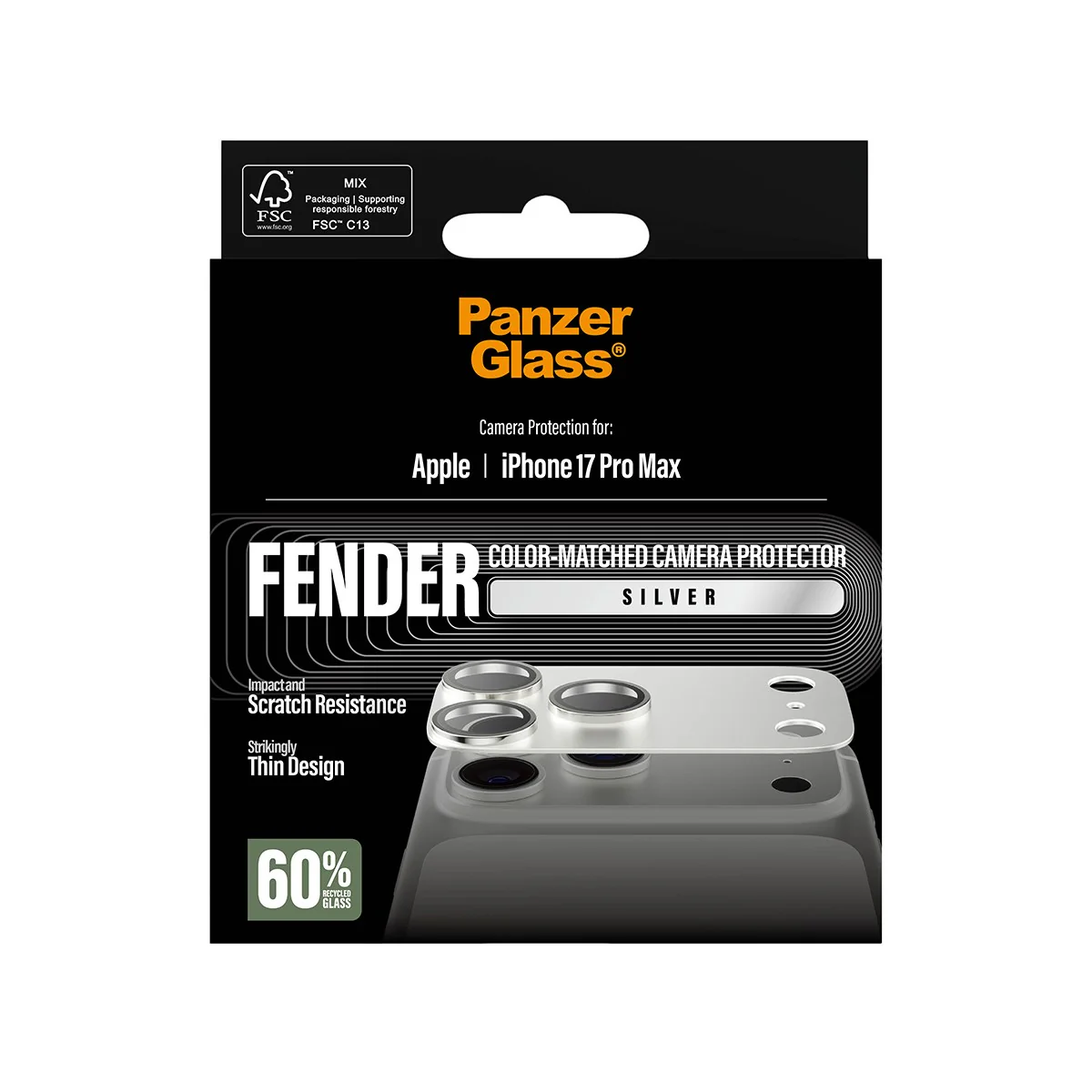 PanzerGlass® Fender Camera Protector Silver iPhone 17 Pro Max - Image 3