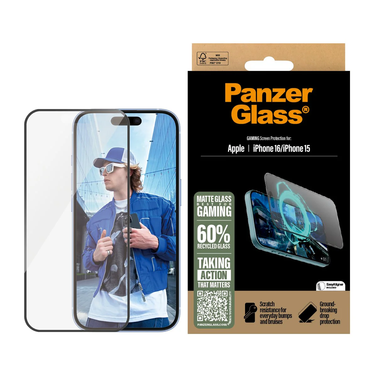 PanzerGlass® Gaming Screen Protector iPhone 16 | 15 | Ultra-Wide Fit - Image 2