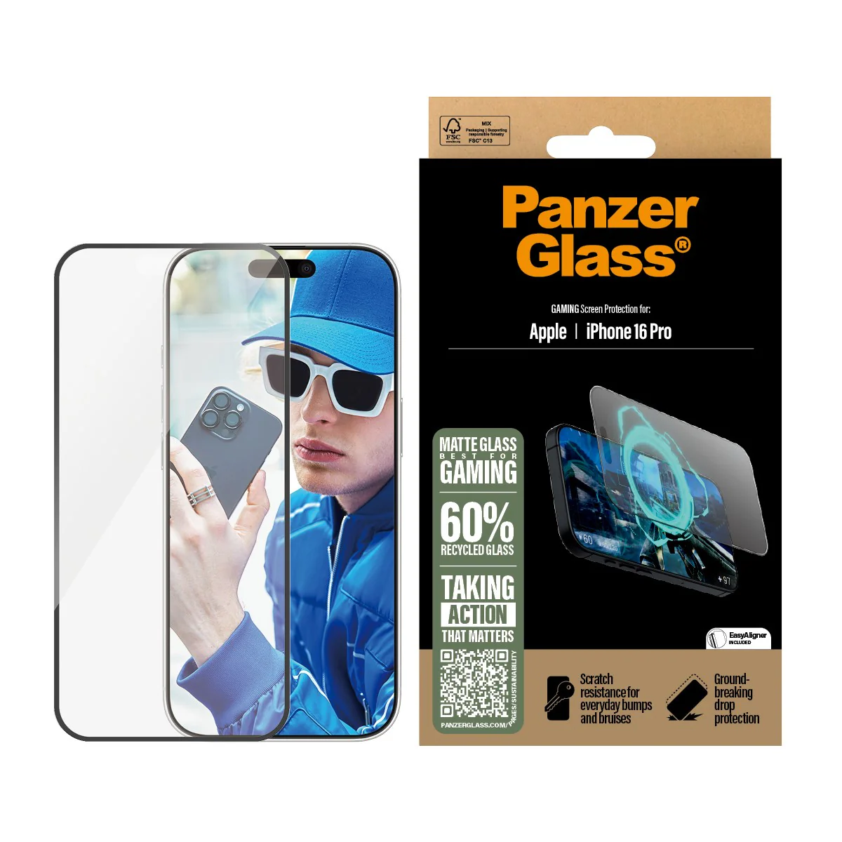 PanzerGlass® Gaming Screen Protector iPhone 16 Pro | Ultra-Wide Fit - Image 2