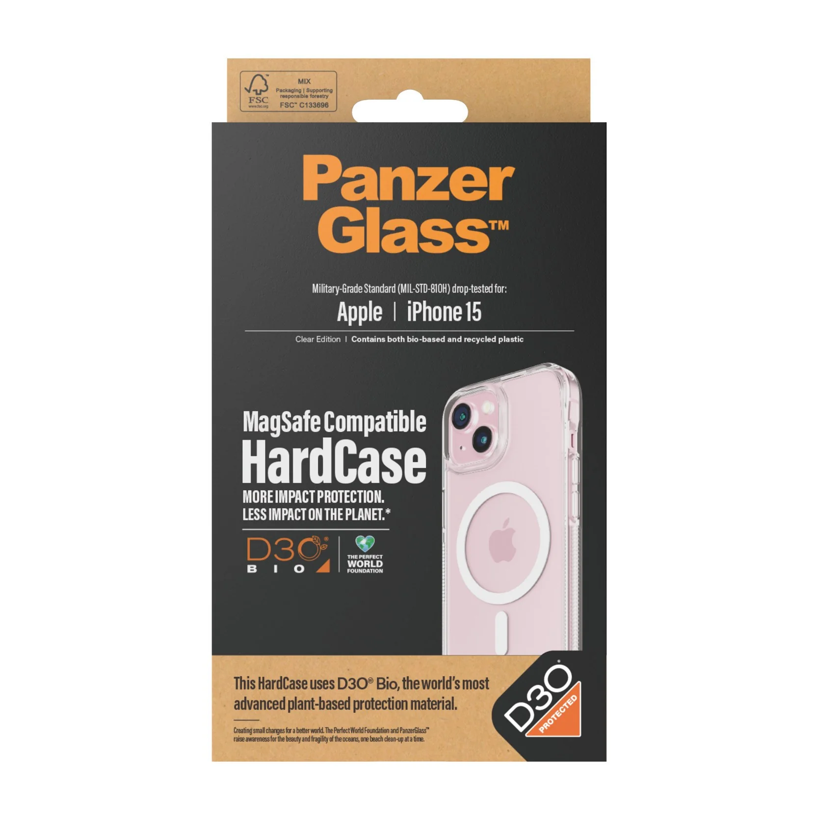 PanzerGlass® HardCase Transparent w. White MagSafe & D3O® iPhone 15 - Image 3