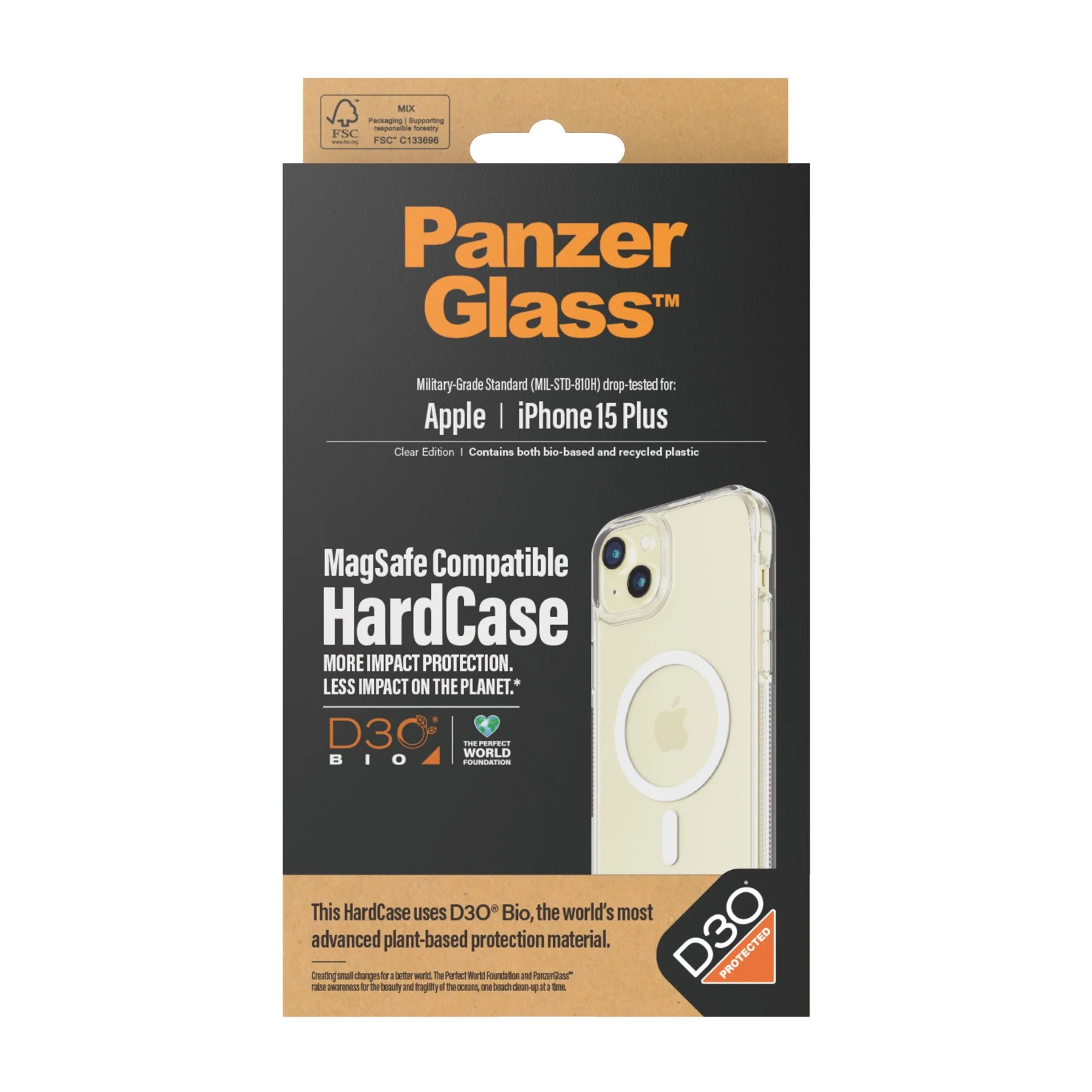 PanzerGlass® HardCase Transparent w. White MagSafe & D3O® iPhone 15 Plus - Image 3