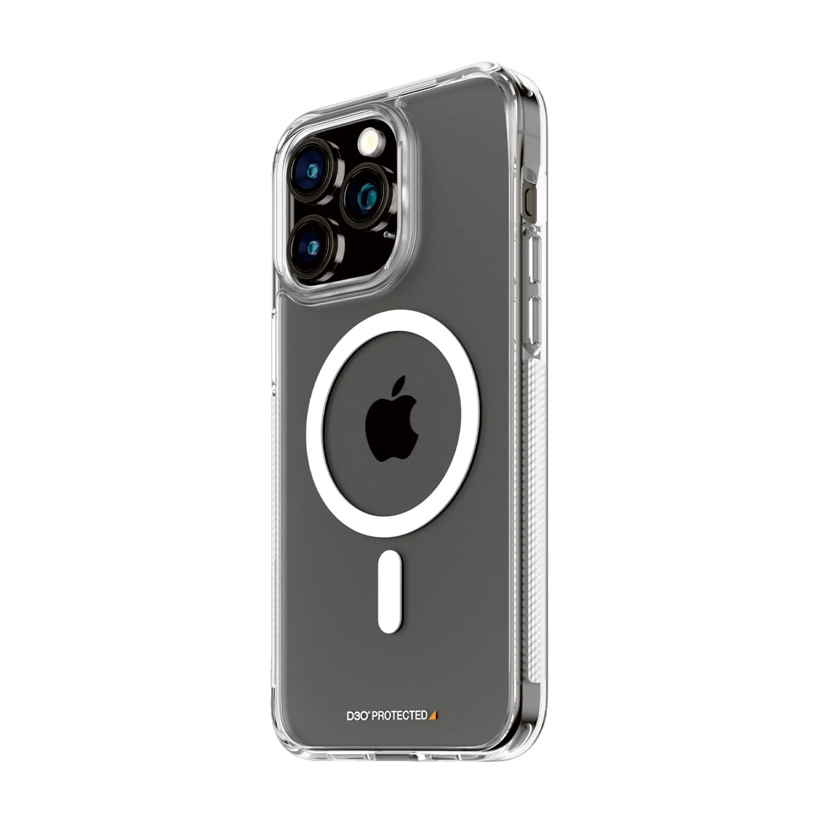 PanzerGlass® HardCase Transparent w. White MagSafe & D3O® iPhone 15 Pro Max