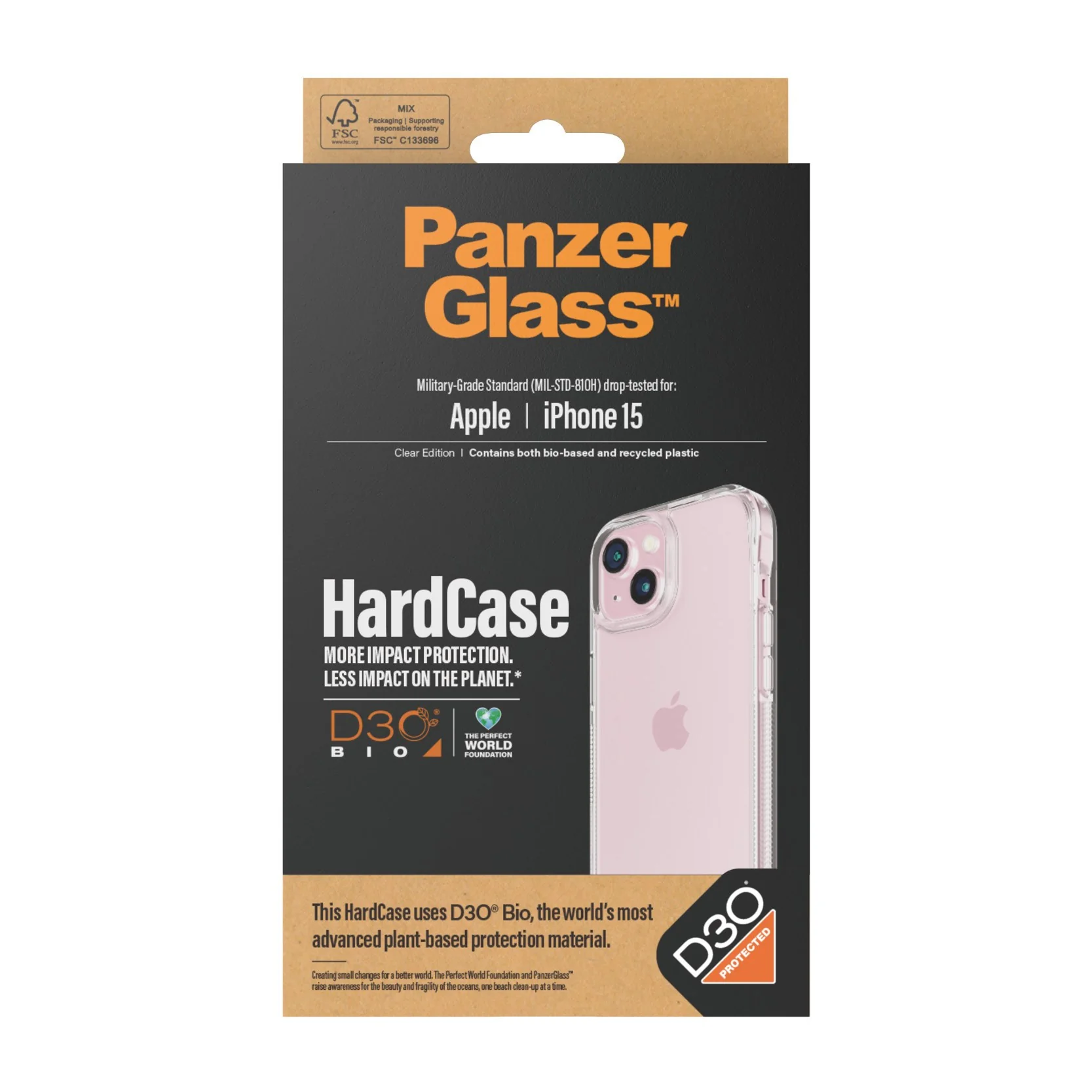 PanzerGlass® HardCase Transparent w. D3O® iPhone 15 - Image 3