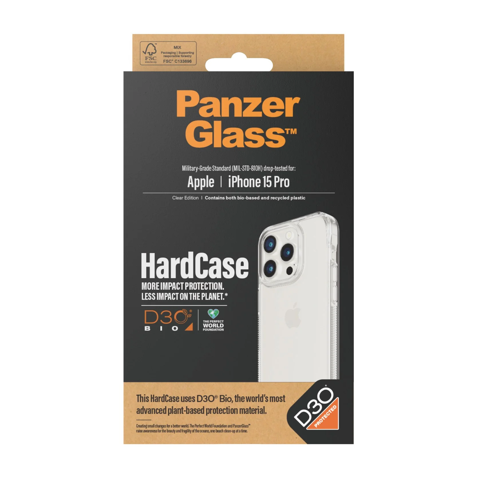 PanzerGlass® HardCase Transparent w. D3O® iPhone 15 Pro - Image 3