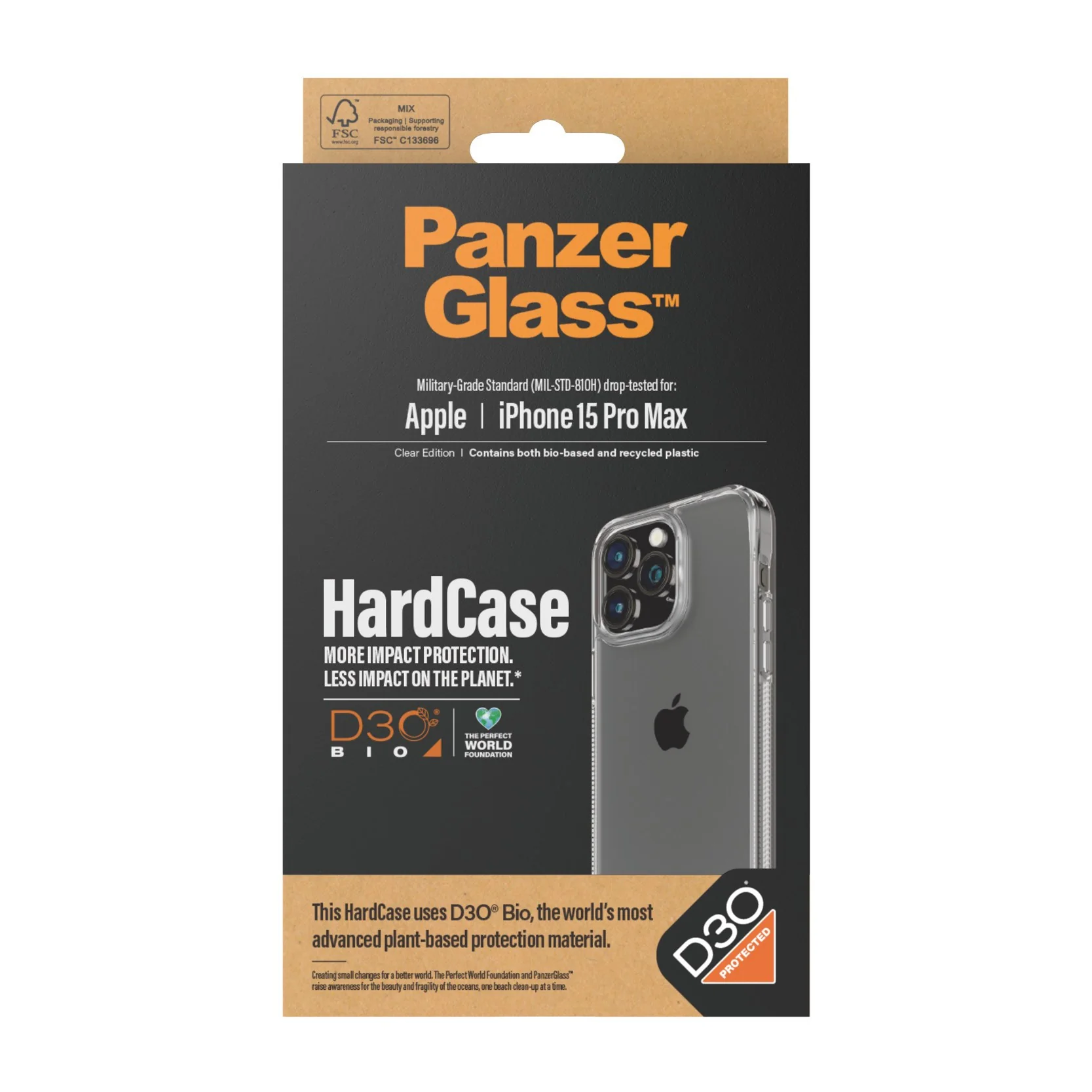 PanzerGlass® HardCase Transparent w. D3O® iPhone 15 Pro Max - Image 3
