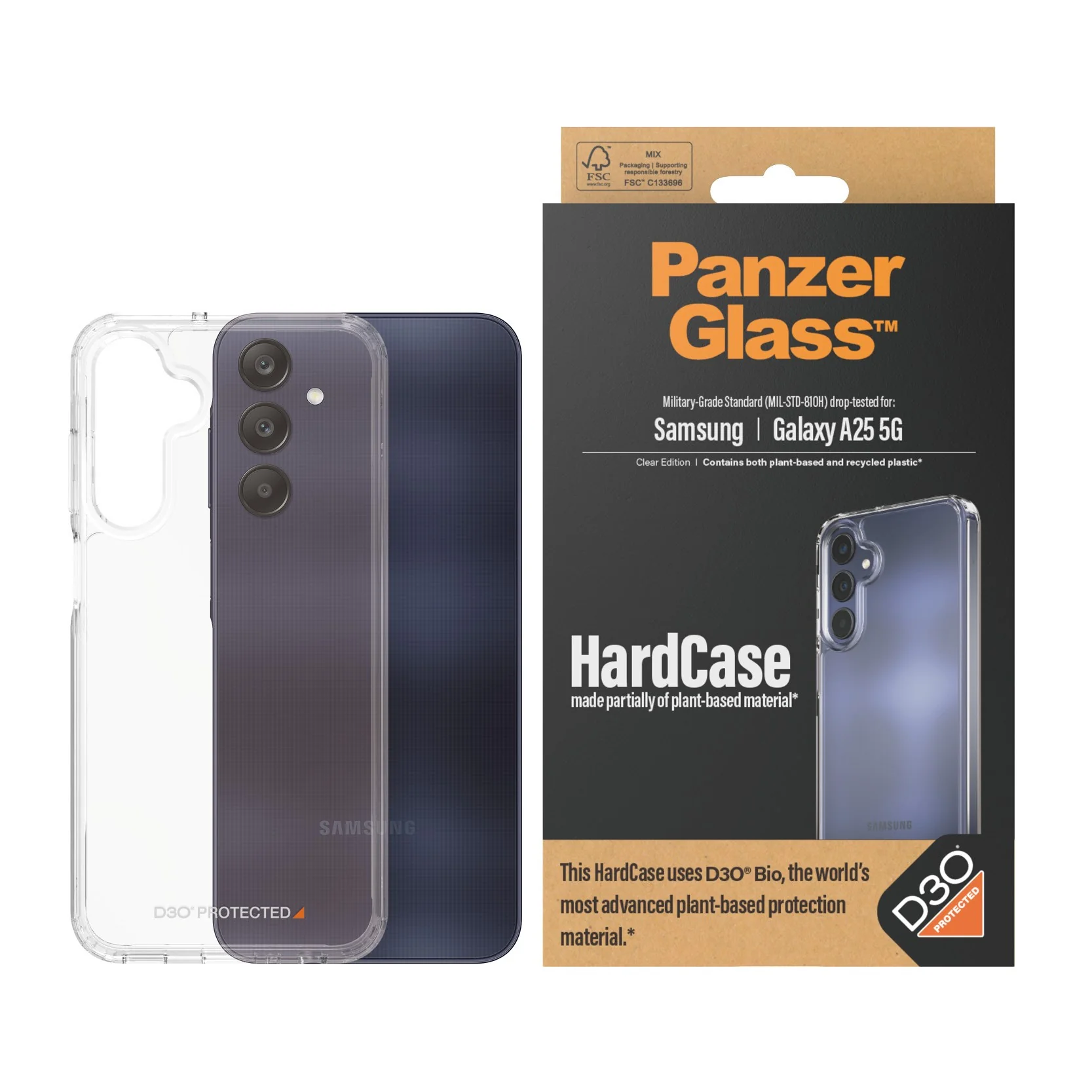 PanzerGlass® HardCase Transparent w. D3O® Samsung Galaxy A25 5G - Image 2