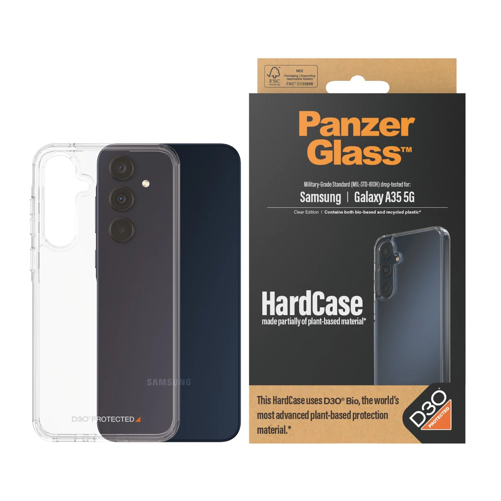 PanzerGlass® HardCase Transparent w. D3O® Samsung Galaxy A35 5G - Image 2