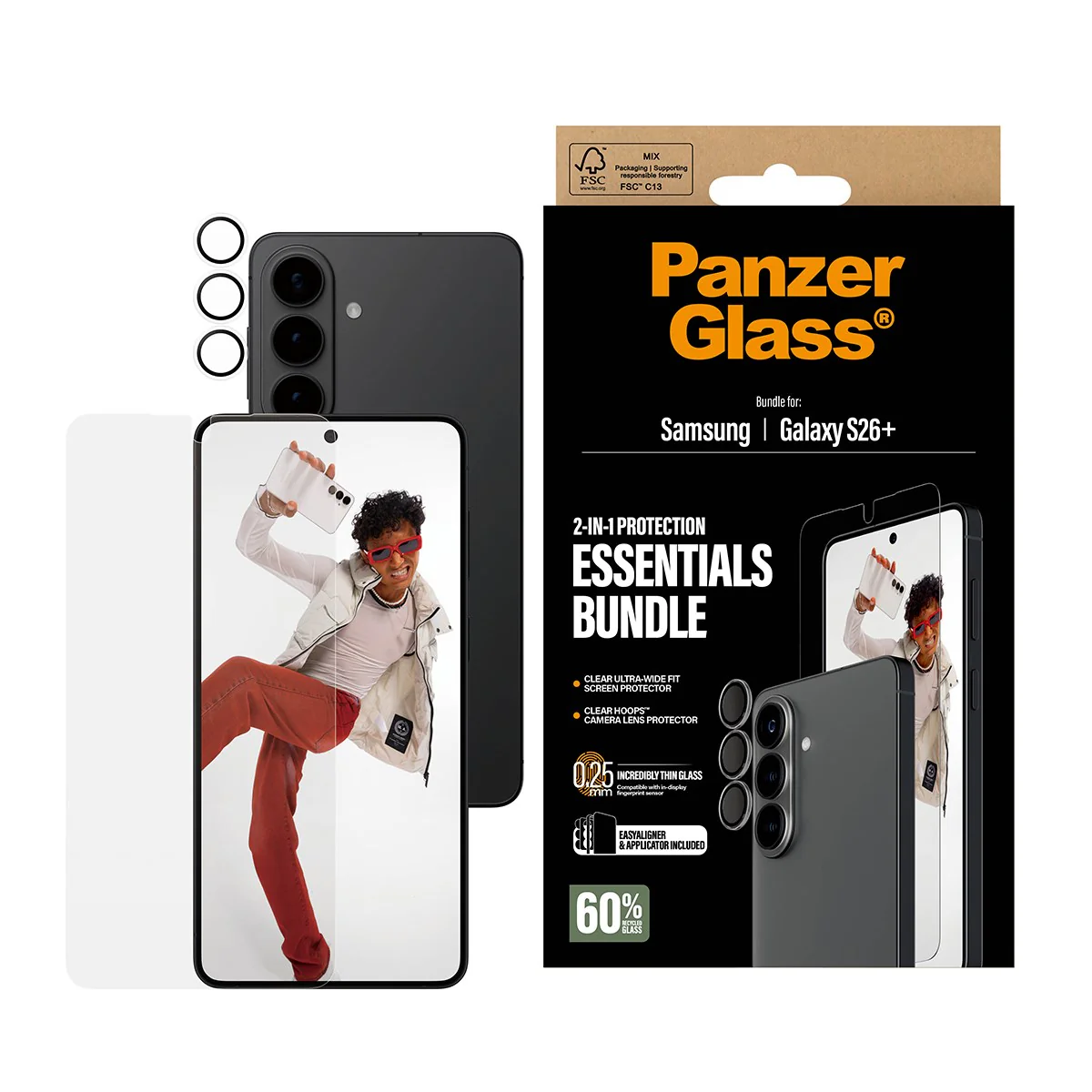 PanzerGlass® Hoops® 2-in-1 Bundle Samsung Galaxy S26+ | Ultra-Wide Fit - Image 2