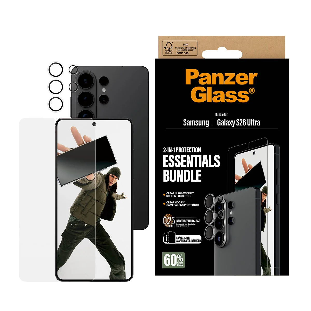 PanzerGlass® Hoops® 2-in-1 Bundle Samsung Galaxy S26 Ultra | Ultra-Wide Fit - Image 2