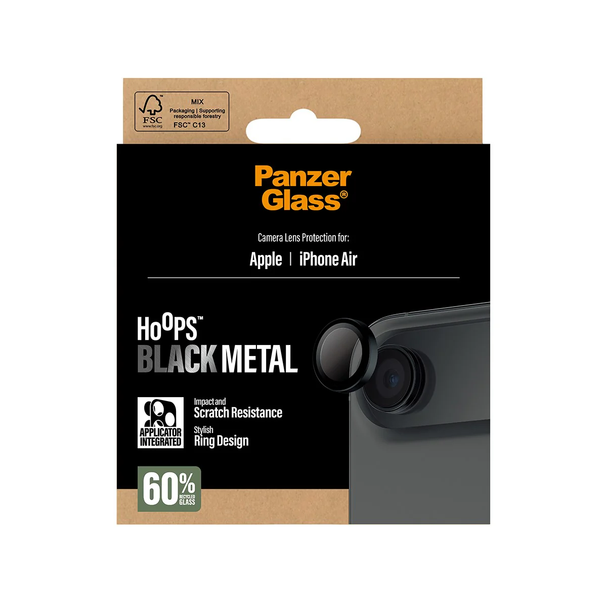 PanzerGlass® Hoops® Camera Lens Protector Black iPhone Air - Image 3