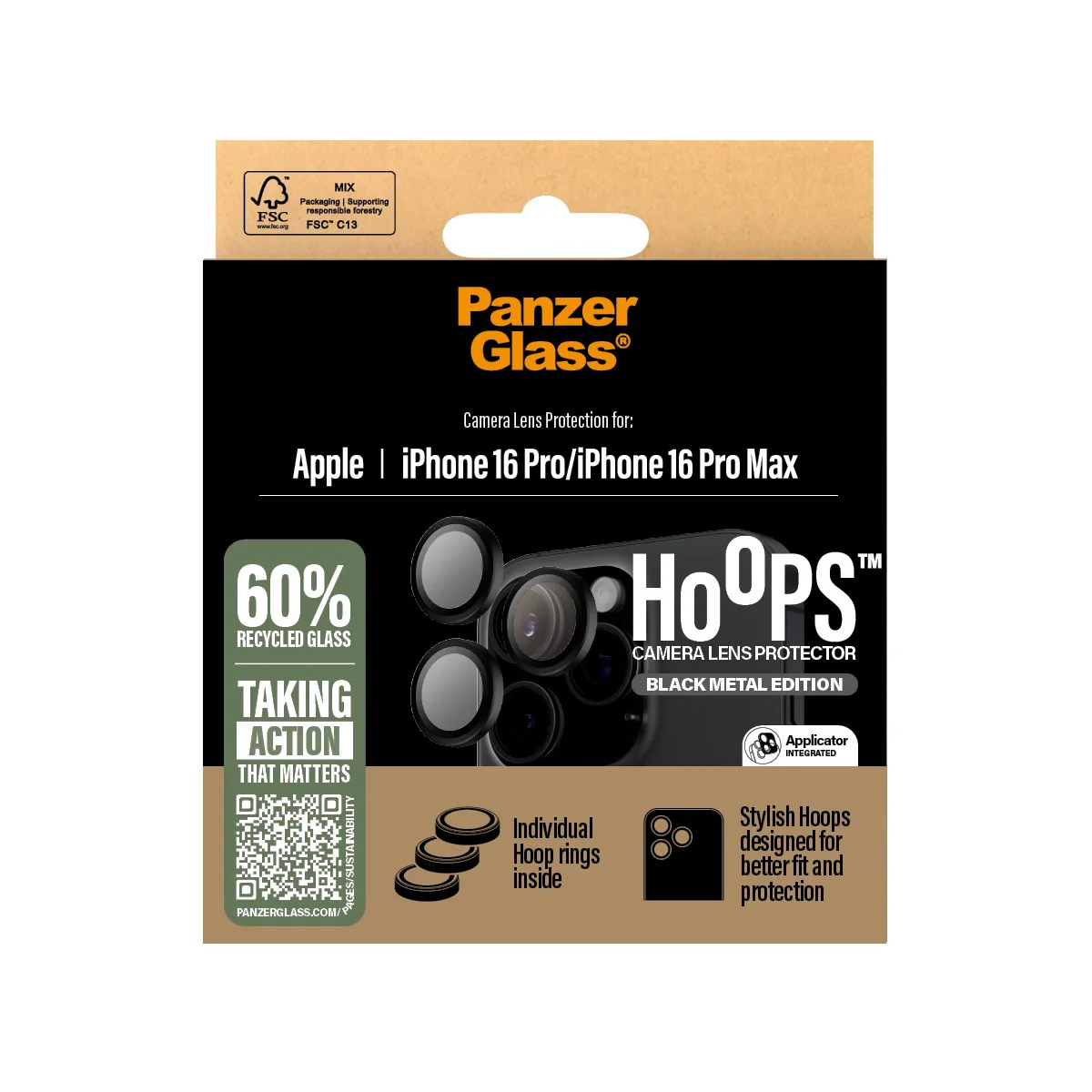 PanzerGlass® Hoops® Camera Lens Protector Black iPhone 16 Pro | 16 Pro Max - Image 3