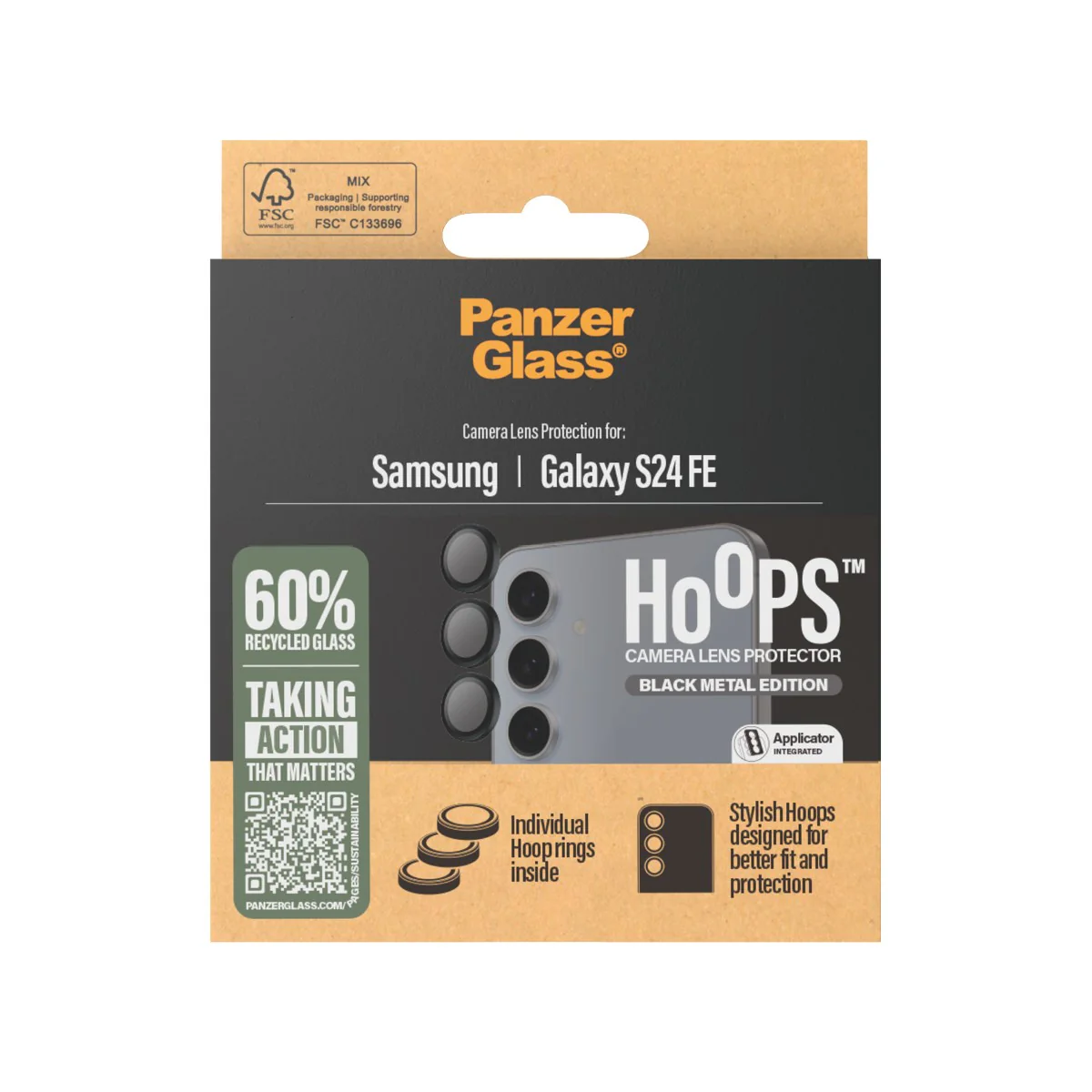 PanzerGlass® Hoops® Camera Lens Protector Black Samsung Galaxy S24 FE - Image 3