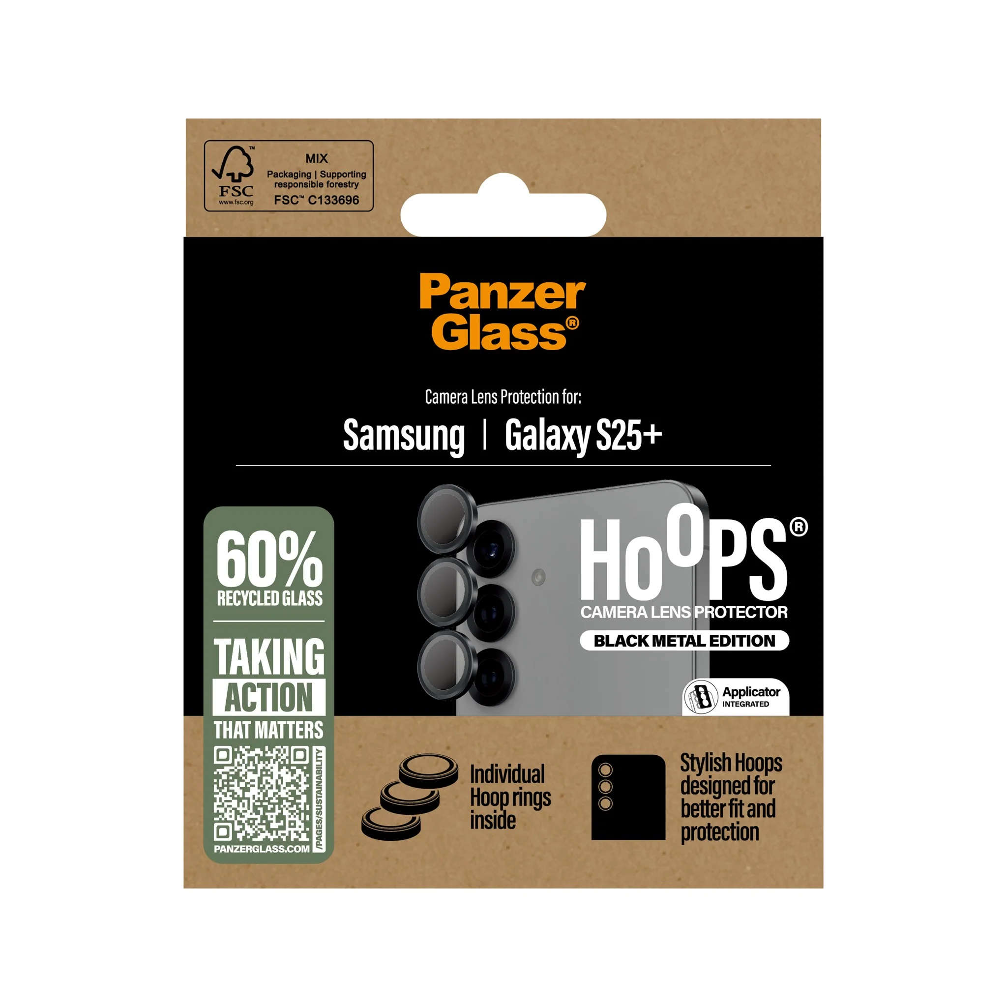 PanzerGlass® Hoops® Camera Lens Protector Black Samsung Galaxy S25+ - Image 3