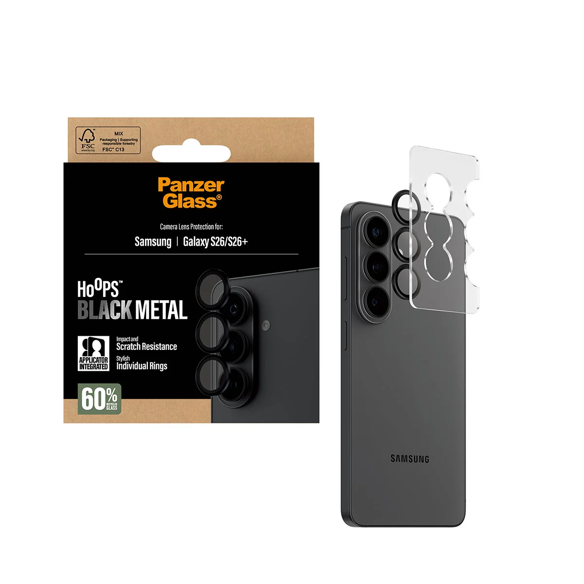 PanzerGlassÂź HoopsÂź Camera Lens Protector Black Samsung Galaxy S26 | S26+ - Image 5