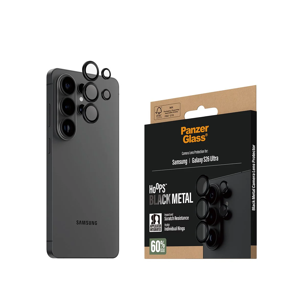 PanzerGlassÂź HoopsÂź Camera Lens Protector Black Samsung Galaxy S26 Ultra - Image 6