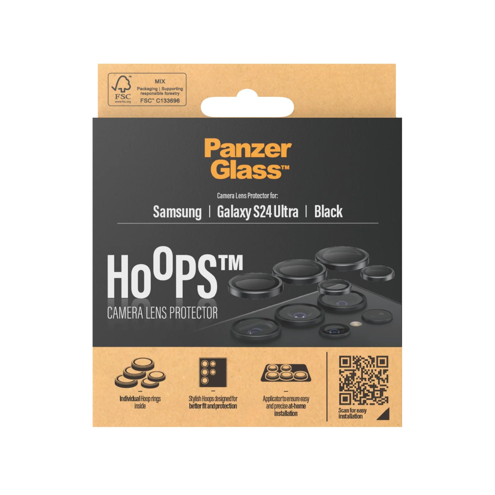 PanzerGlass® Hoops® Camera Lens Protector Black Samsung Galaxy S24 Ultra - Image 3