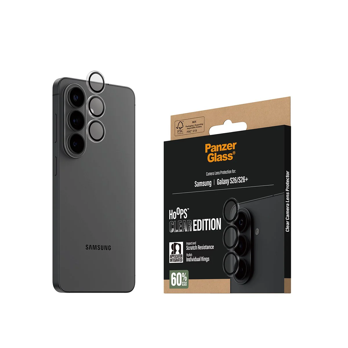 PanzerGlass® Hoops® Camera Lens Protector Transparent Samsung Galaxy S26 | S26+ - Image 6