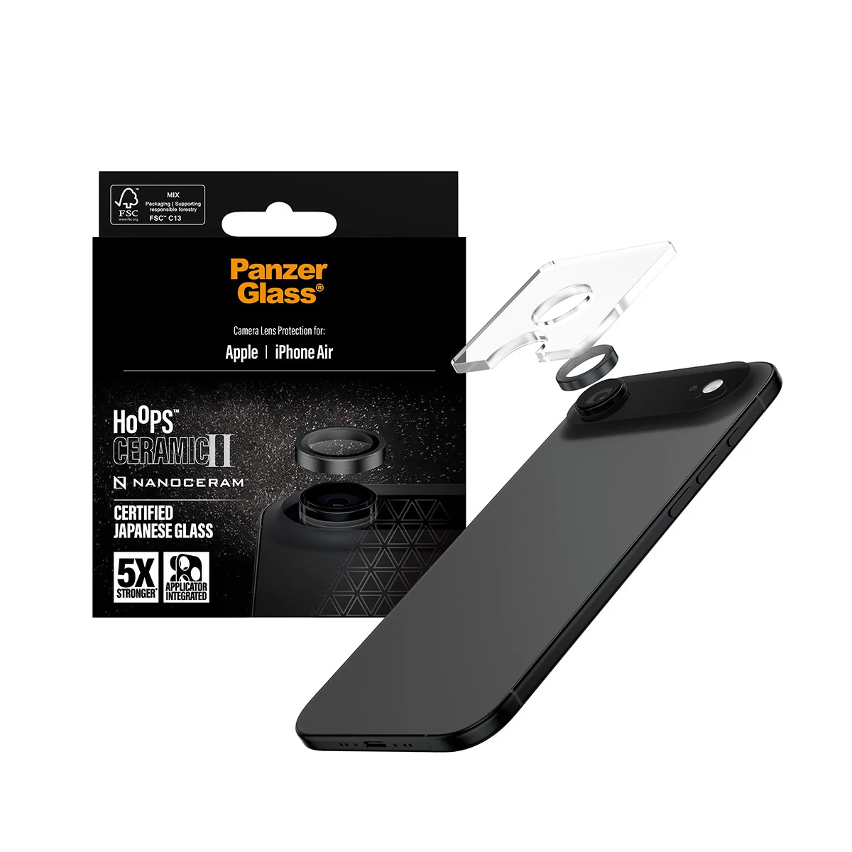 PanzerGlass® Hoops® Ceramic II Camera Lens Protector iPhone Air - Image 5