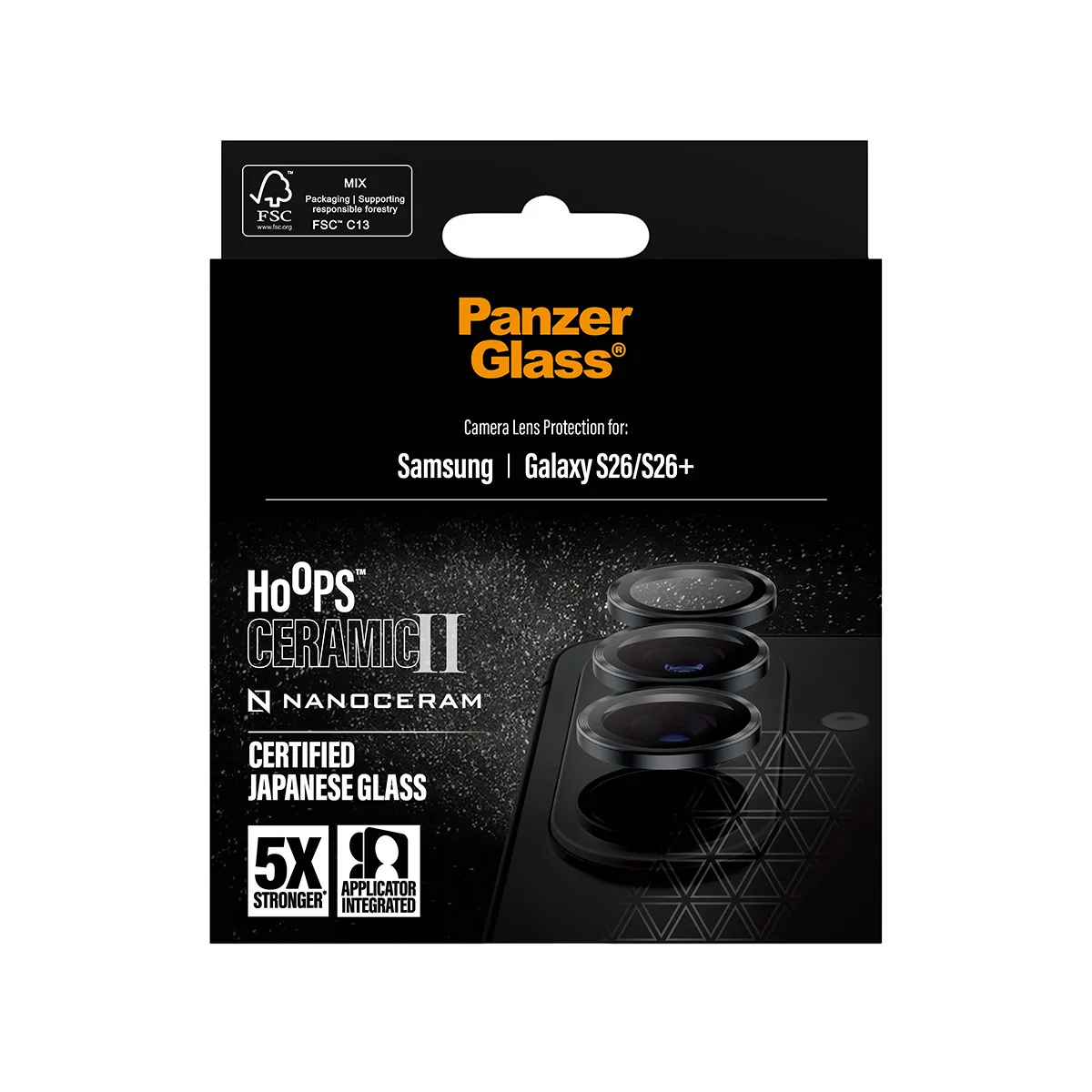 PanzerGlass® Hoops® Ceramic II Camera Lens Protector Samsung Galaxy S26 | S26+ - Image 3