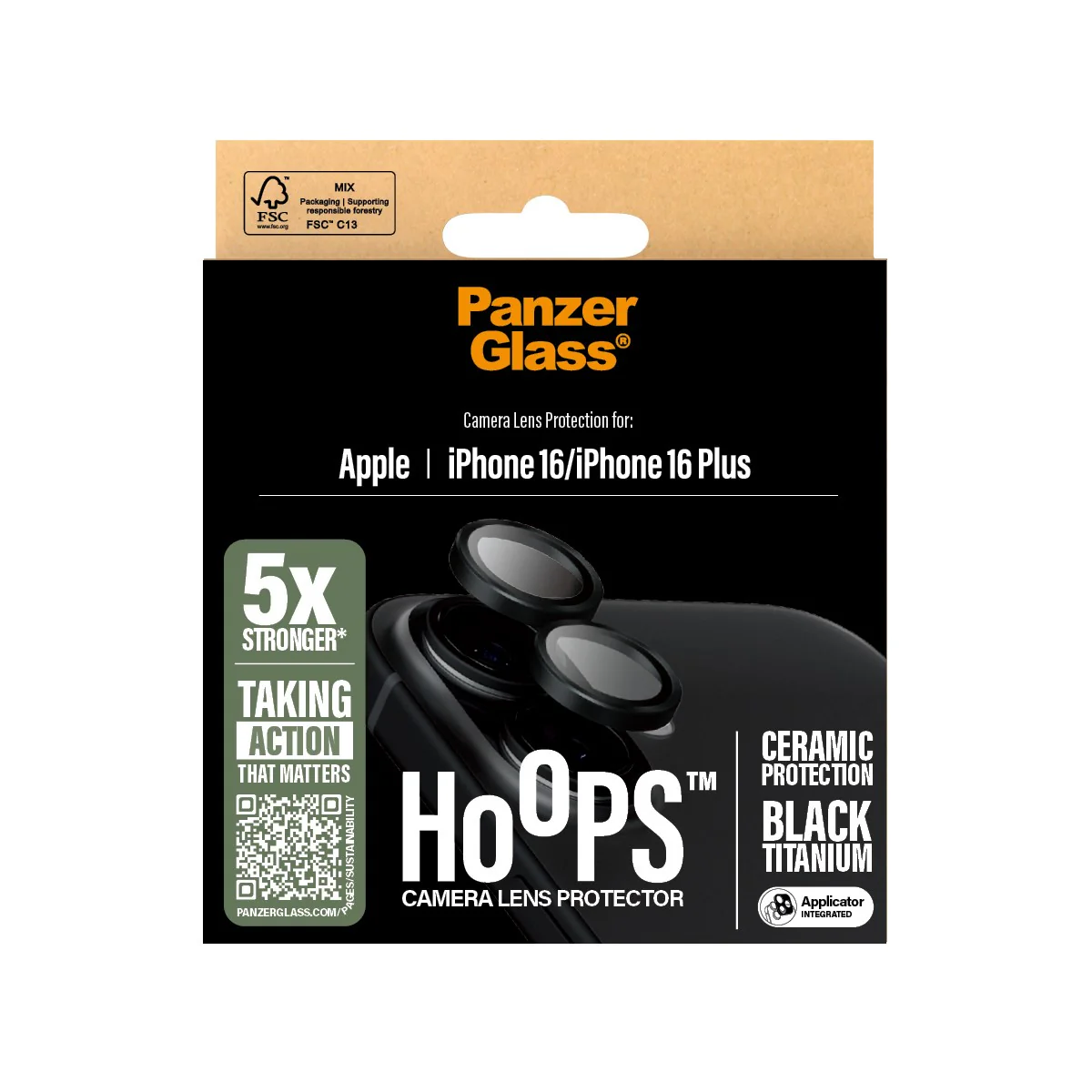 PanzerGlass® Hoops® Ceramic Camera Lens Protector iPhone 16 | 16 Plus - Image 3