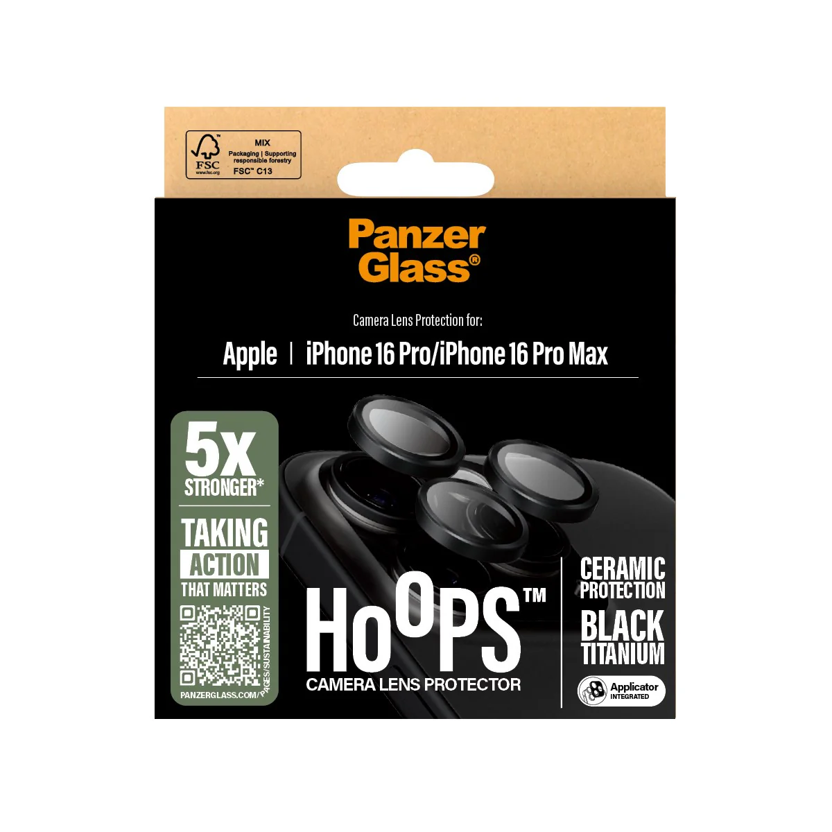 PanzerGlass® Hoops® Ceramic Camera Lens Protector iPhone 16 Pro | 16 Pro Max - Image 3