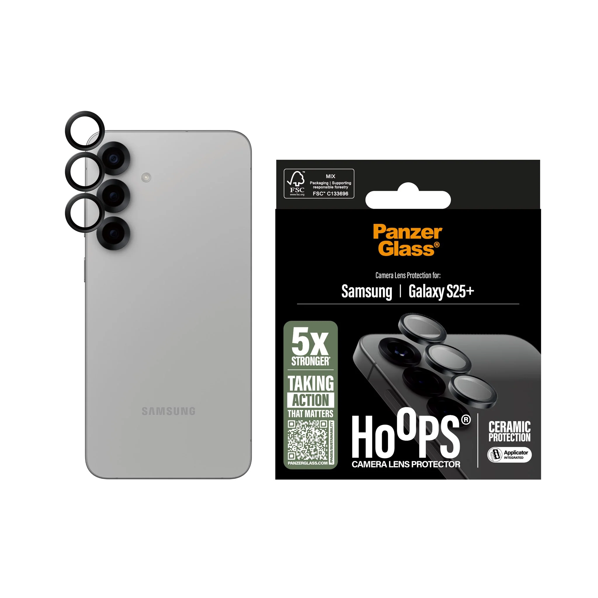 PanzerGlass® Hoops® Ceramic Camera Lens Protector Samsung Galaxy S25+ - Image 2