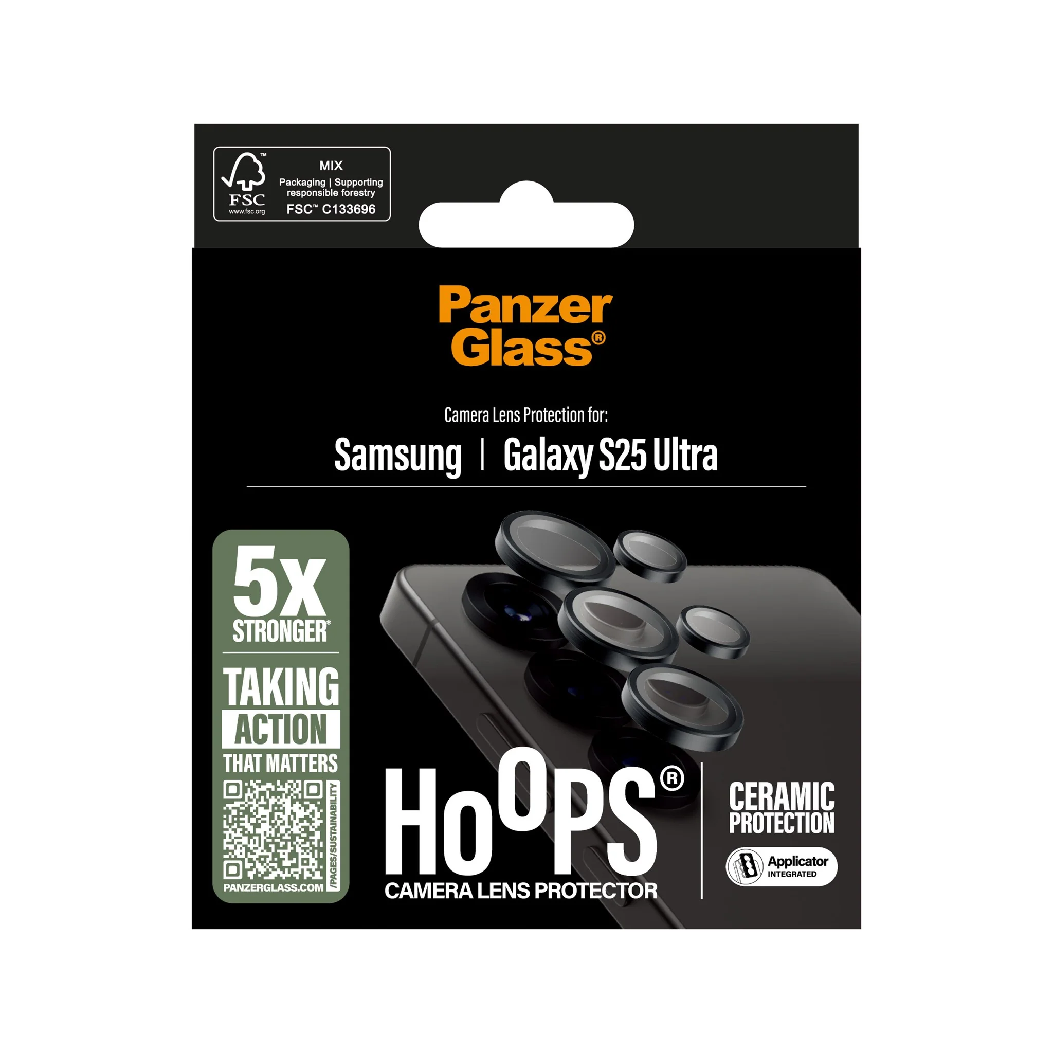 PanzerGlass® Hoops® Ceramic Camera Lens Protector Samsung Galaxy S25 Ultra - Image 3