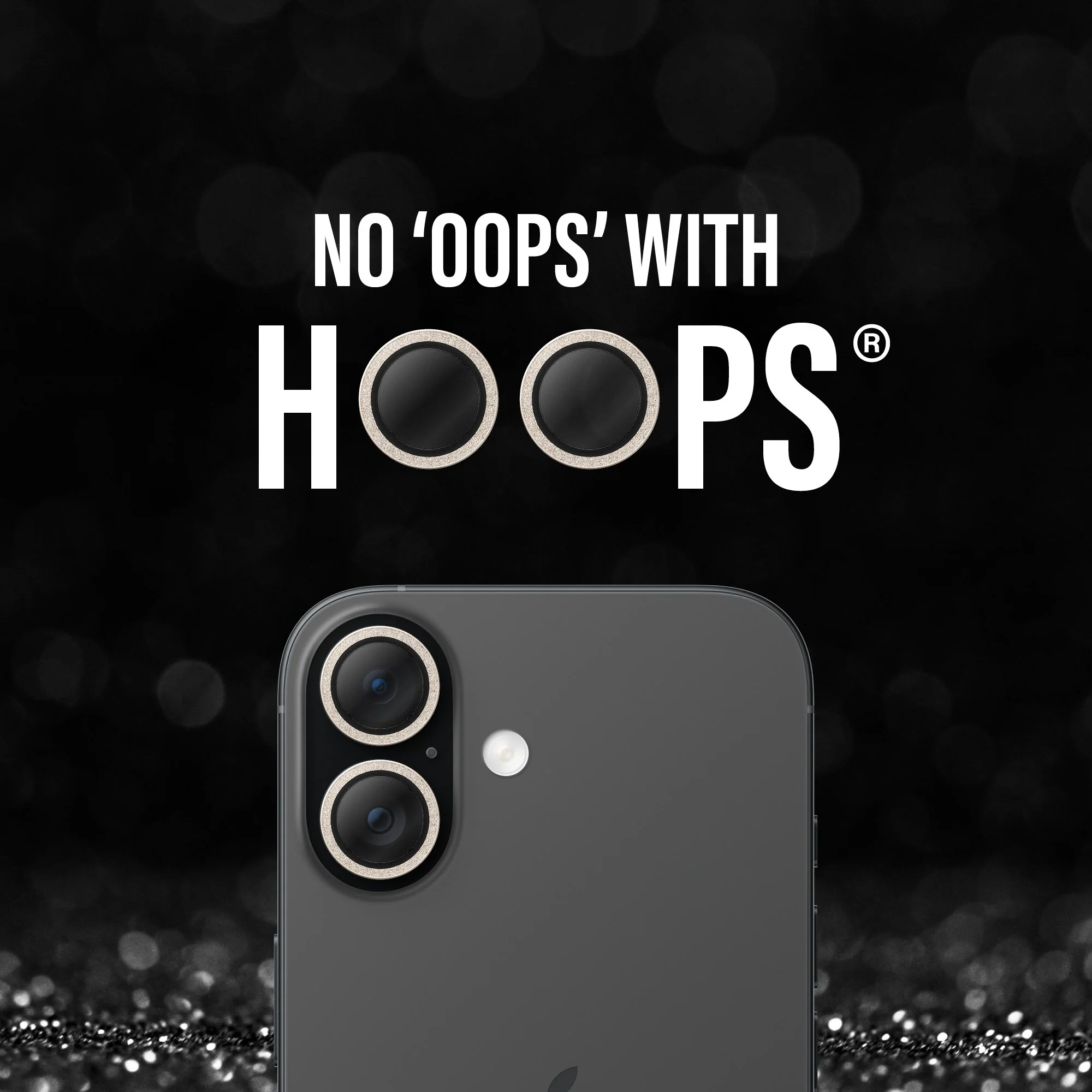 PanzerGlass® Hoops® Camera Lens Protector Glitter Gold iPhone 17 | iPhone 16 | 16 Plus - Image 6