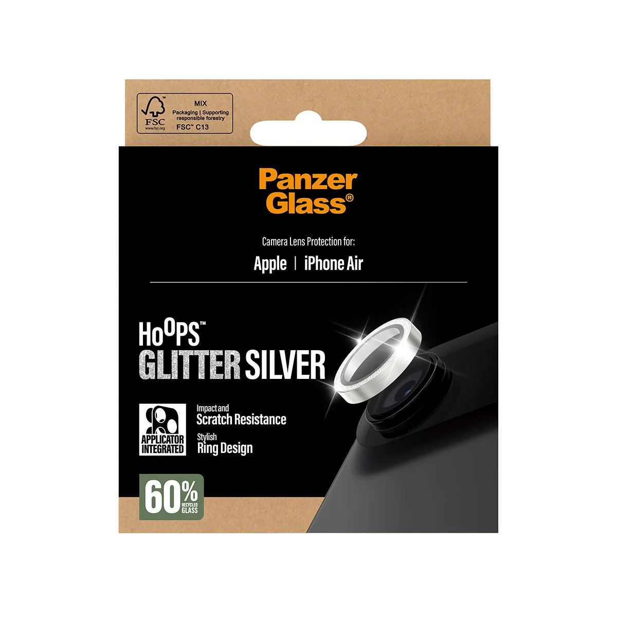 PanzerGlass® Hoops® Camera Lens Protector Glitter Silver iPhone Air - Image 3