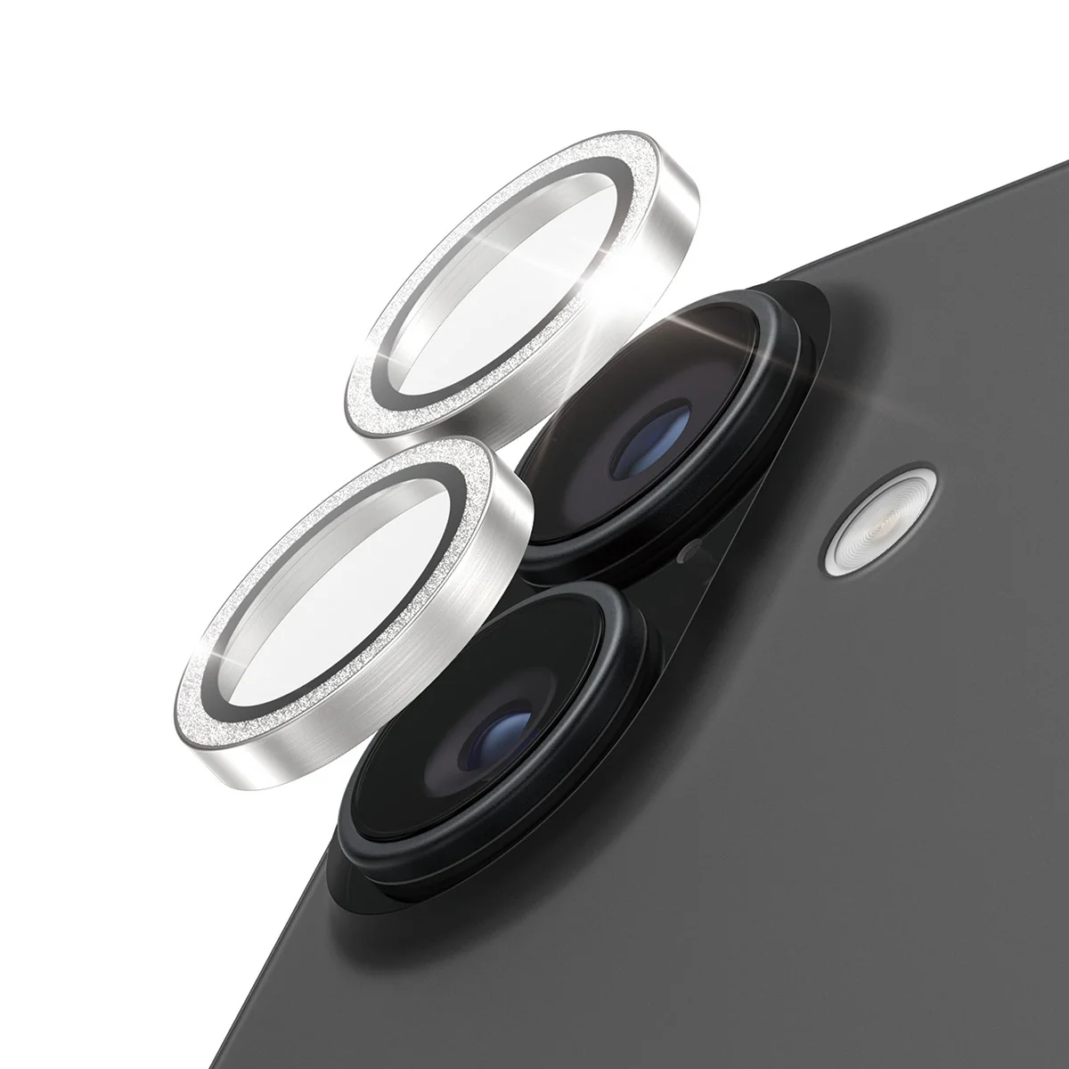 PanzerGlass® Hoops® Camera Lens Protector Glitter Silver iPhone 17 | iPhone 16 | 16 Plus