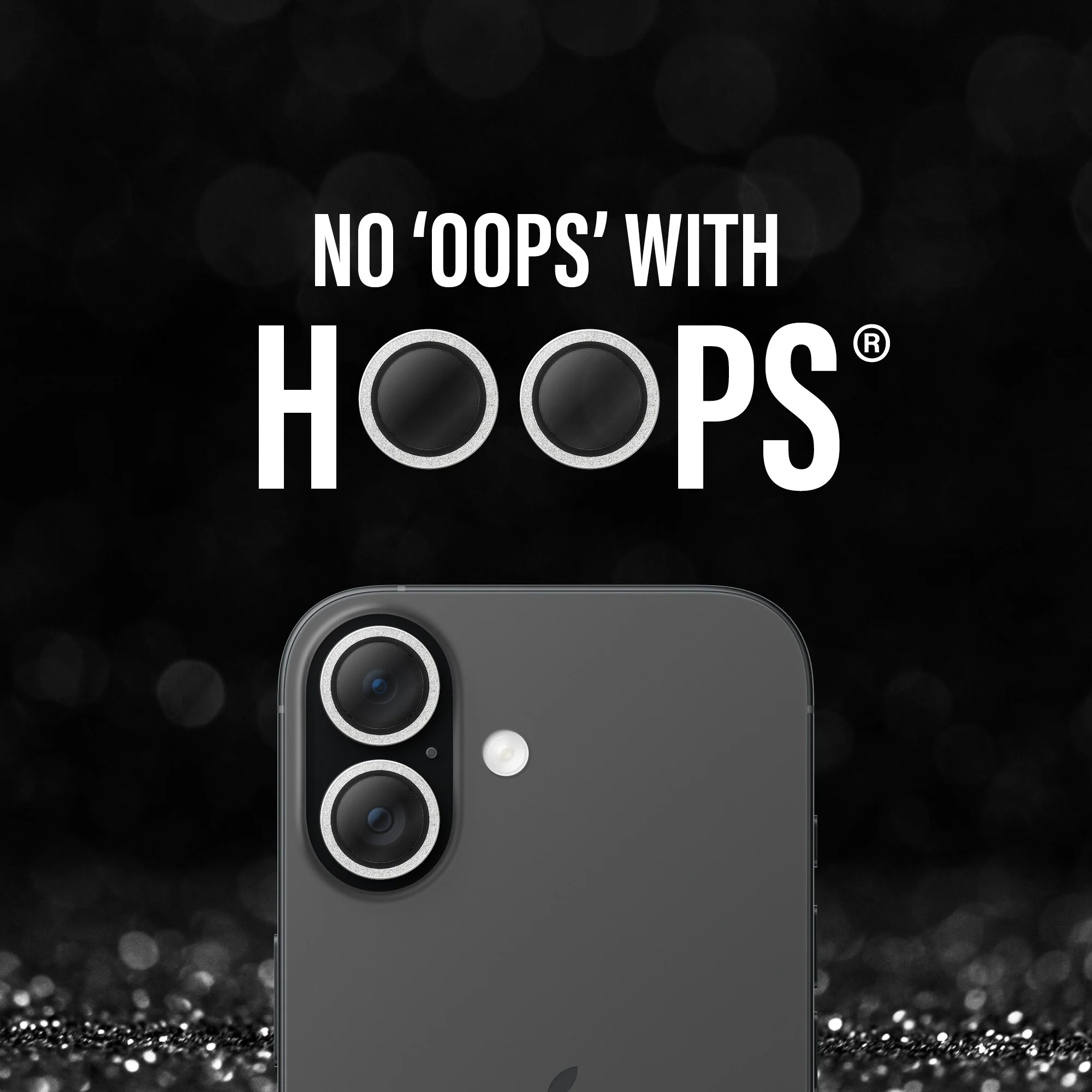 PanzerGlass® Hoops® Camera Lens Protector Glitter Silver iPhone 17 | iPhone 16 | 16 Plus - Image 6