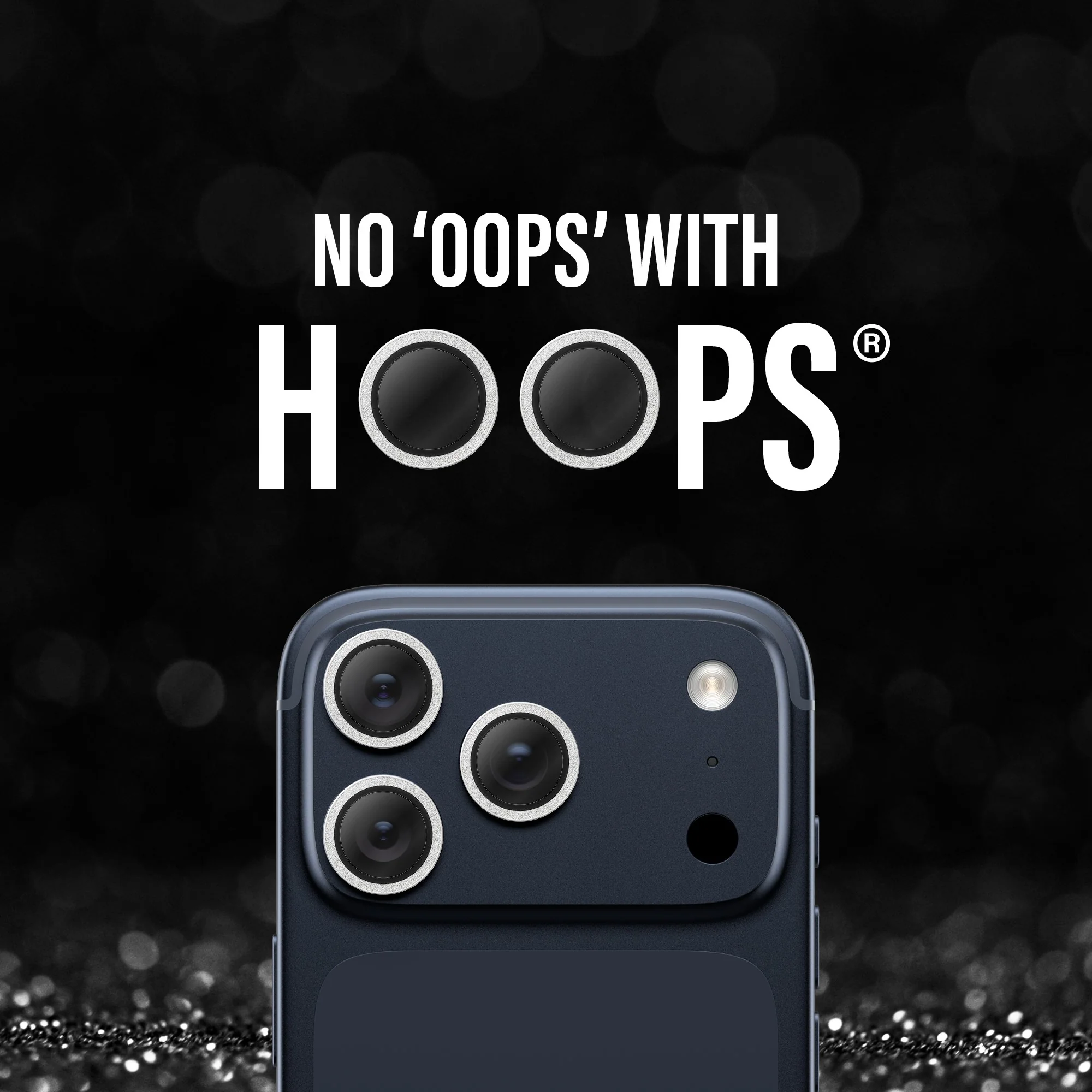 PanzerGlass® Hoops® Camera Lens Protector Glitter Silver iPhone 17 Pro | iPhone 17 Pro Max | iPhone 16 Pro | 16 Pro Max - Image 6